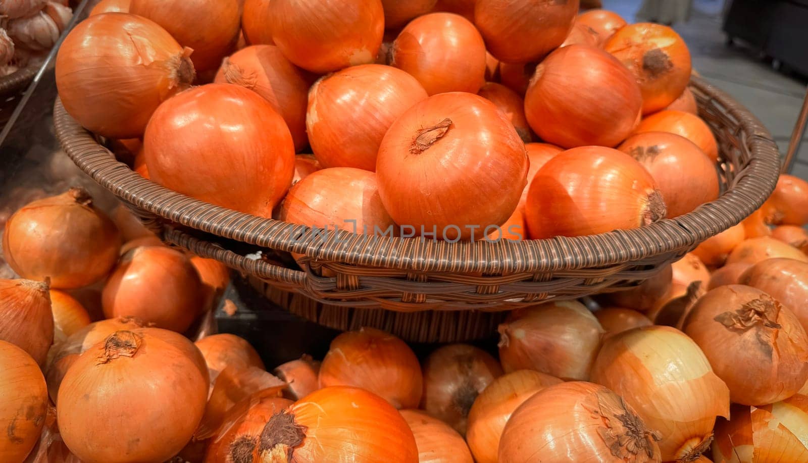 Red onions background for cooking content