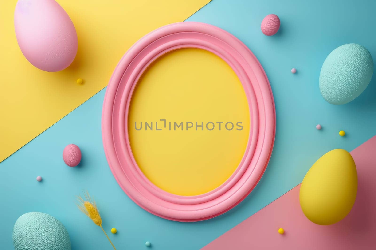 Easter eggs festival, pastel background colors charming, adorable, shiny,3D illustration concepts. by Manastrong