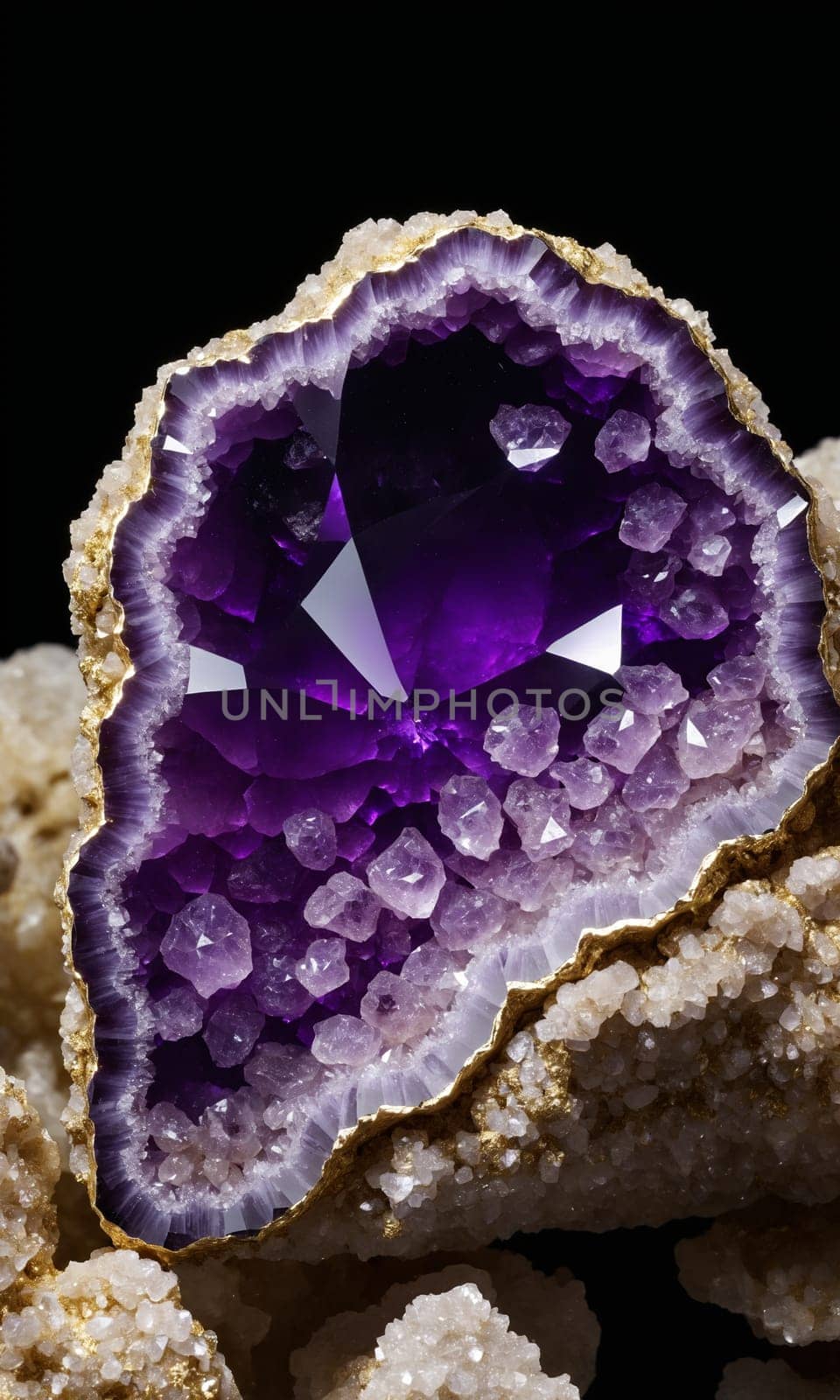 Amethyst on a black background. Macro shooting of natural jewels. by Andre1ns