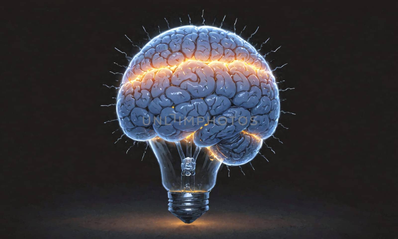 a light bulb with a brain inside of it by Andre1ns