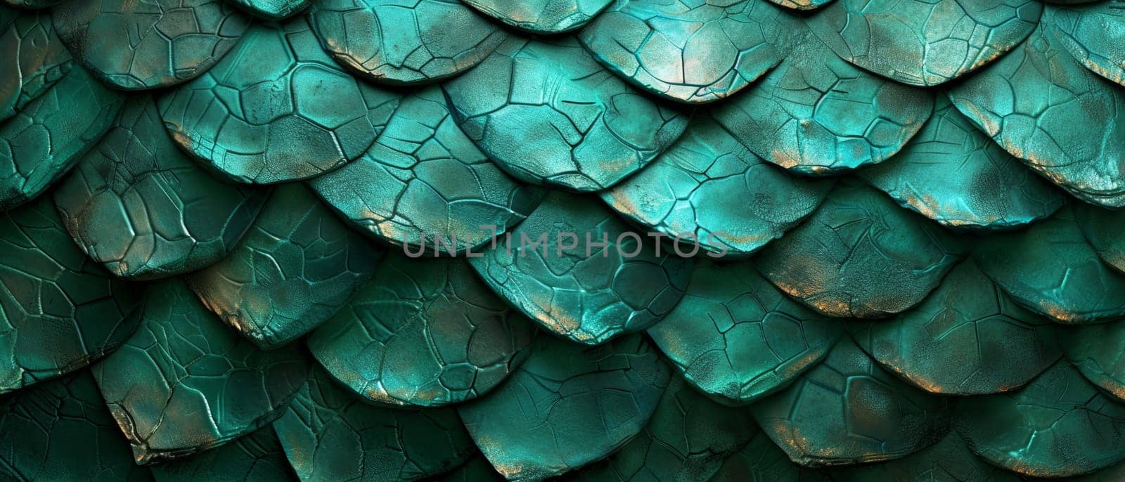 Green dragon scale pattern close-up - luxury background texture for wallpaper