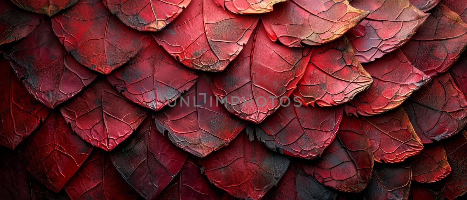 Vivid red snake skin texture with detailed scale patterns. by sfinks