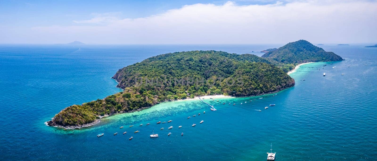Aerial view of Coral island or Koh hey in Phuket, Thailand by worldpitou