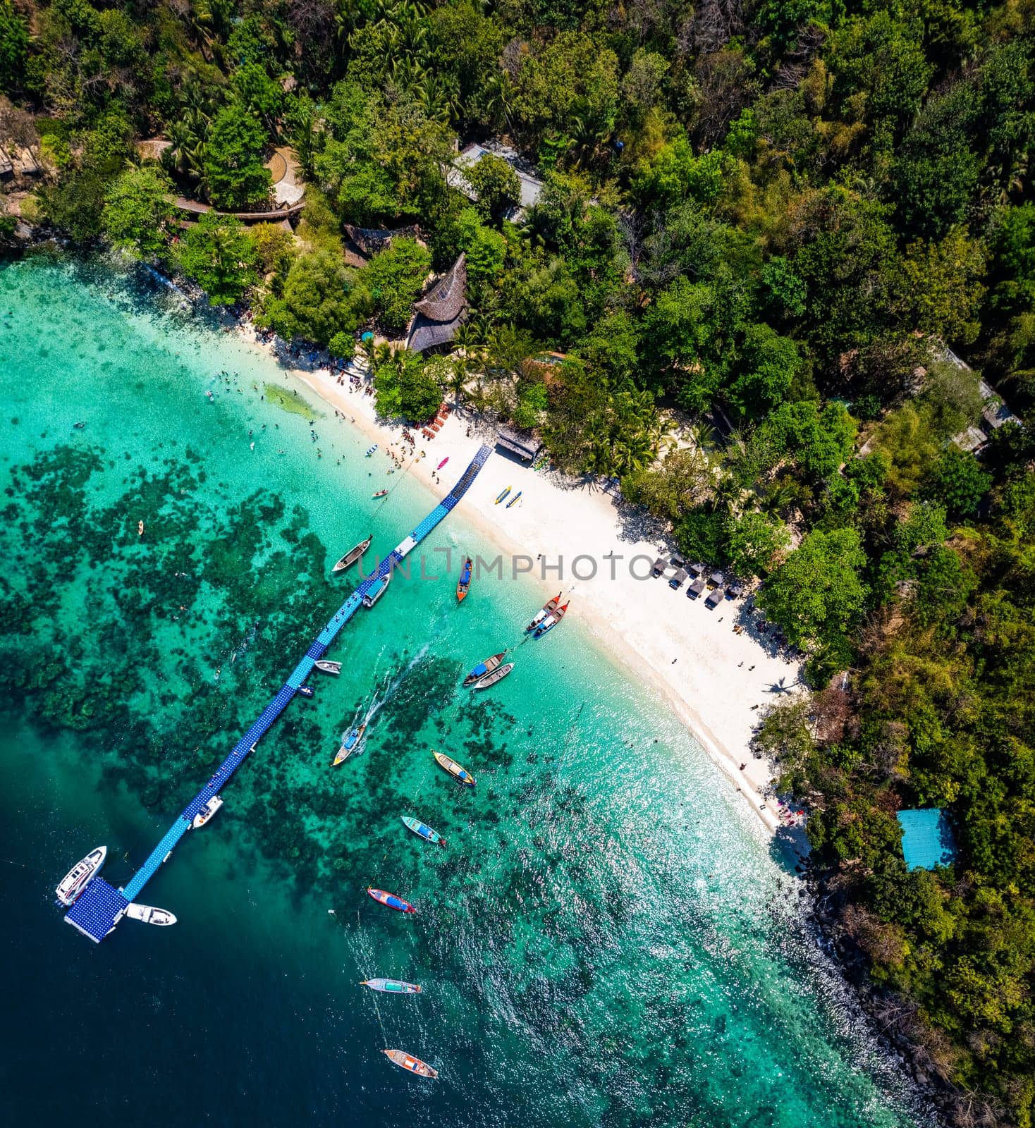 Aerial view of Coral island or Koh hey in Phuket, Thailand, south east asia