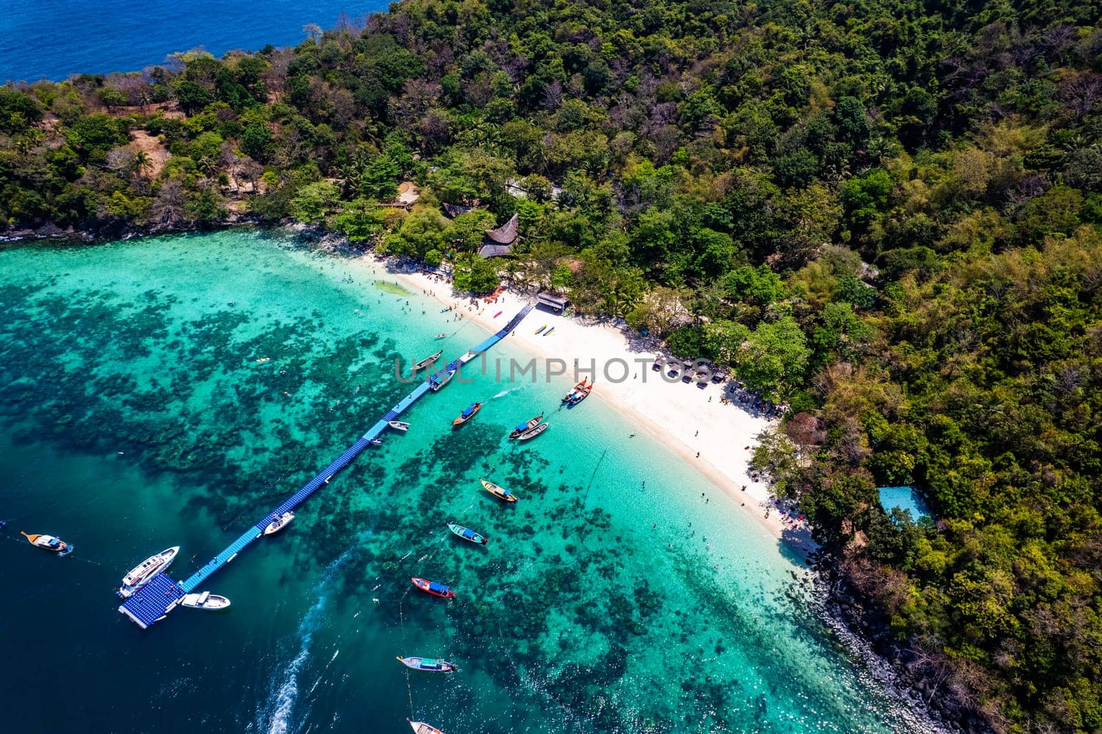 Aerial view of Coral island or Koh hey in Phuket, Thailand by worldpitou