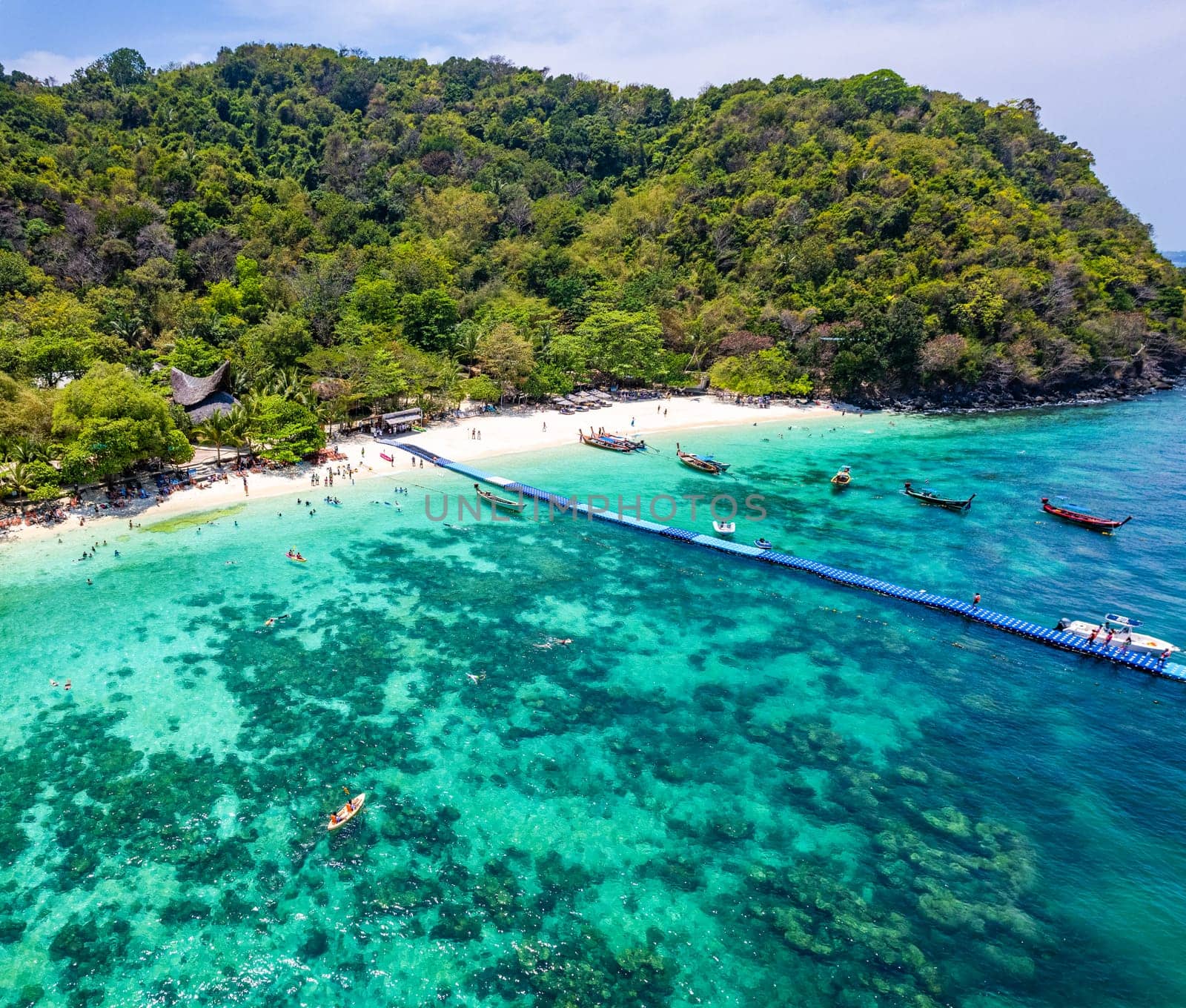 Aerial view of Coral island or Koh hey in Phuket, Thailand, south east asia