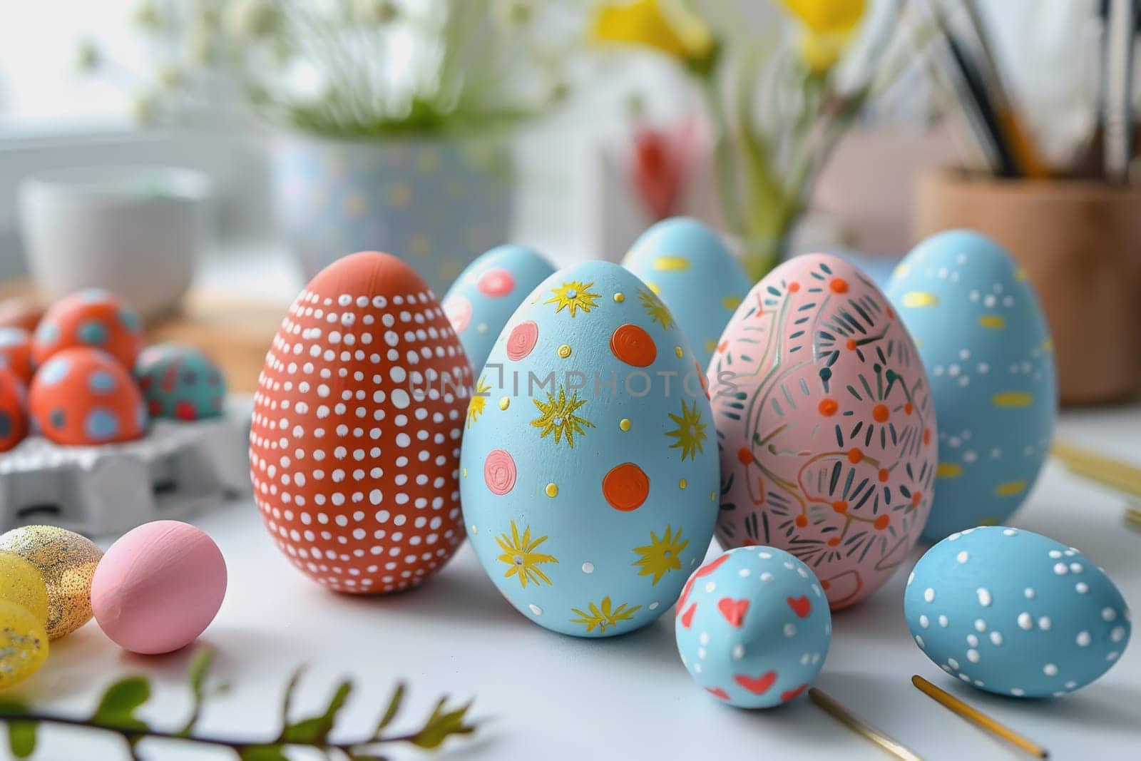 easter eggs day, DIY craft kit for painted eggs on Sun, Mar 31, 2024. by Manastrong