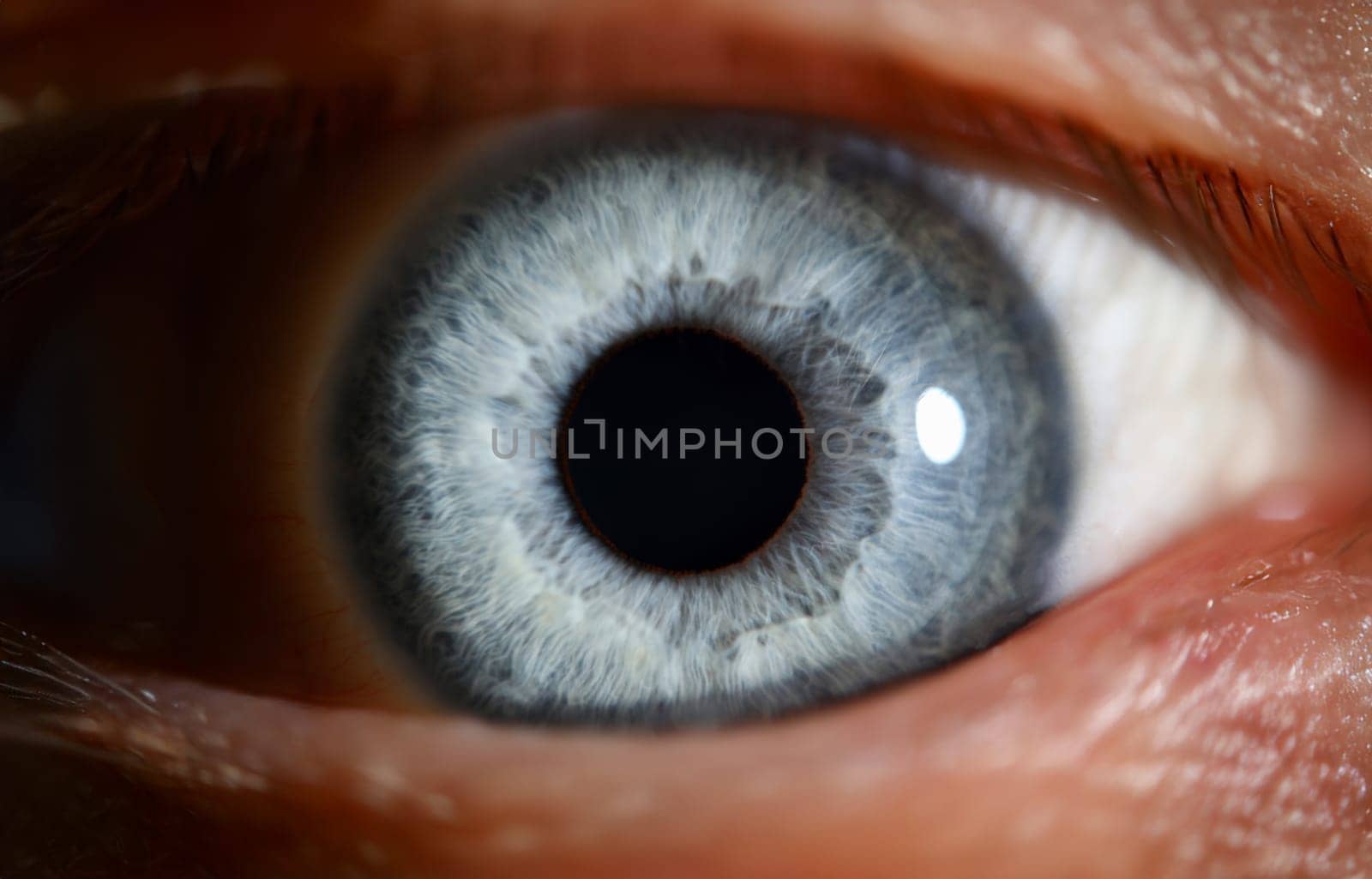 Blue eye male human super macro closeup. Healthy vision test concept