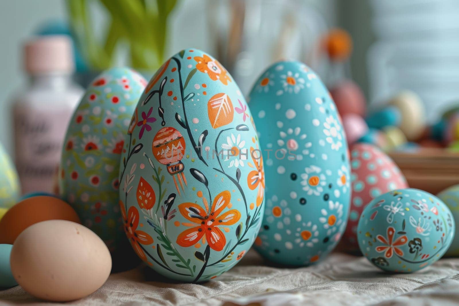 easter eggs day, DIY craft kit for painted eggs on Sun, Mar 31, 2024. by Manastrong