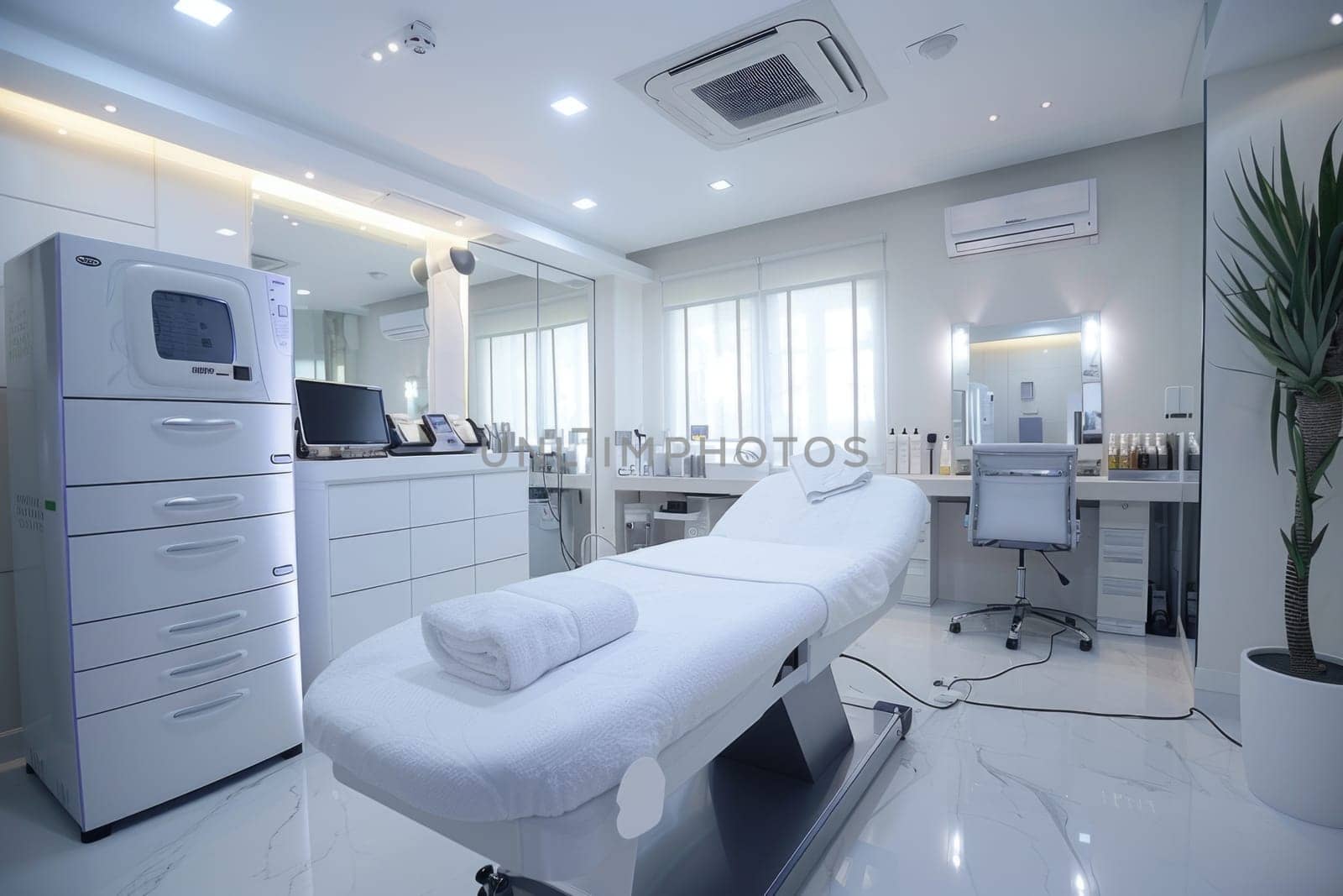 Laser treatment modern cosmetic salon interior. ai generated