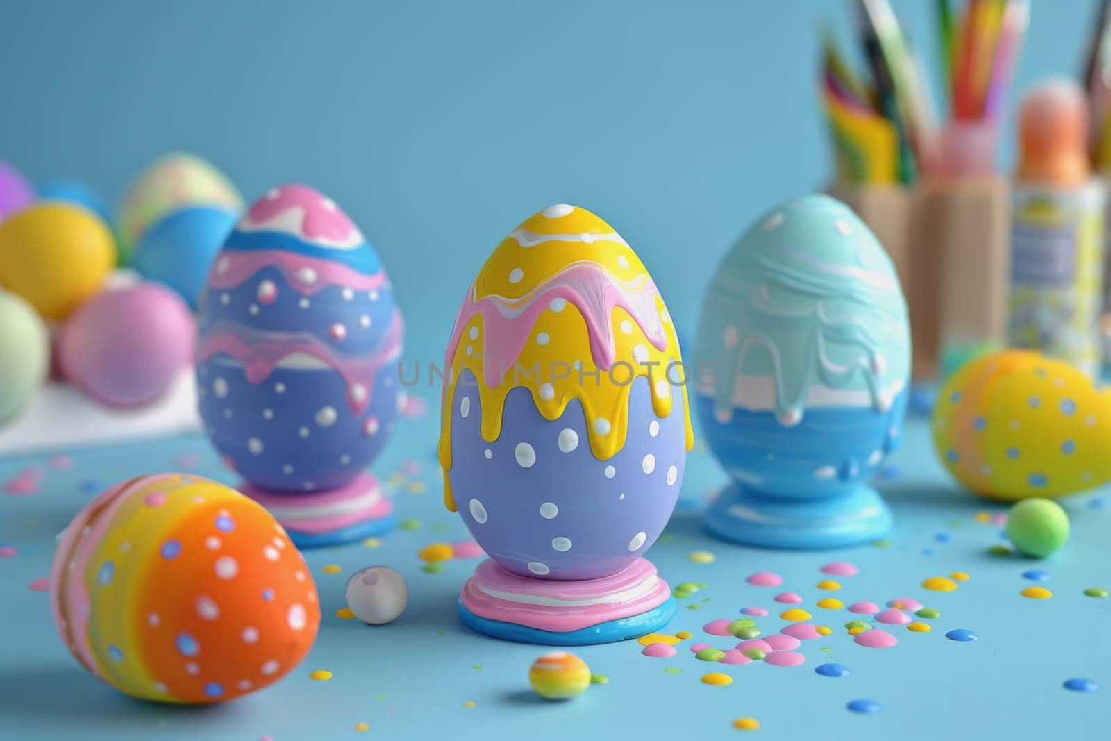 easter eggs day, DIY craft kit for painted eggs on Sun, Mar 31, 2024. by Manastrong