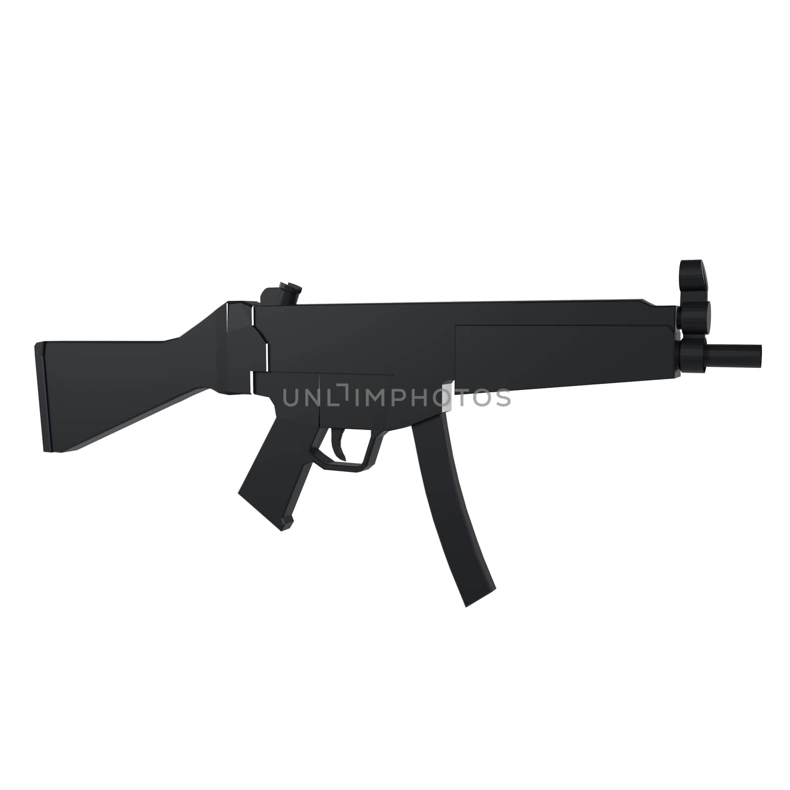 MP5 isolated on white background. High quality 3d illustration