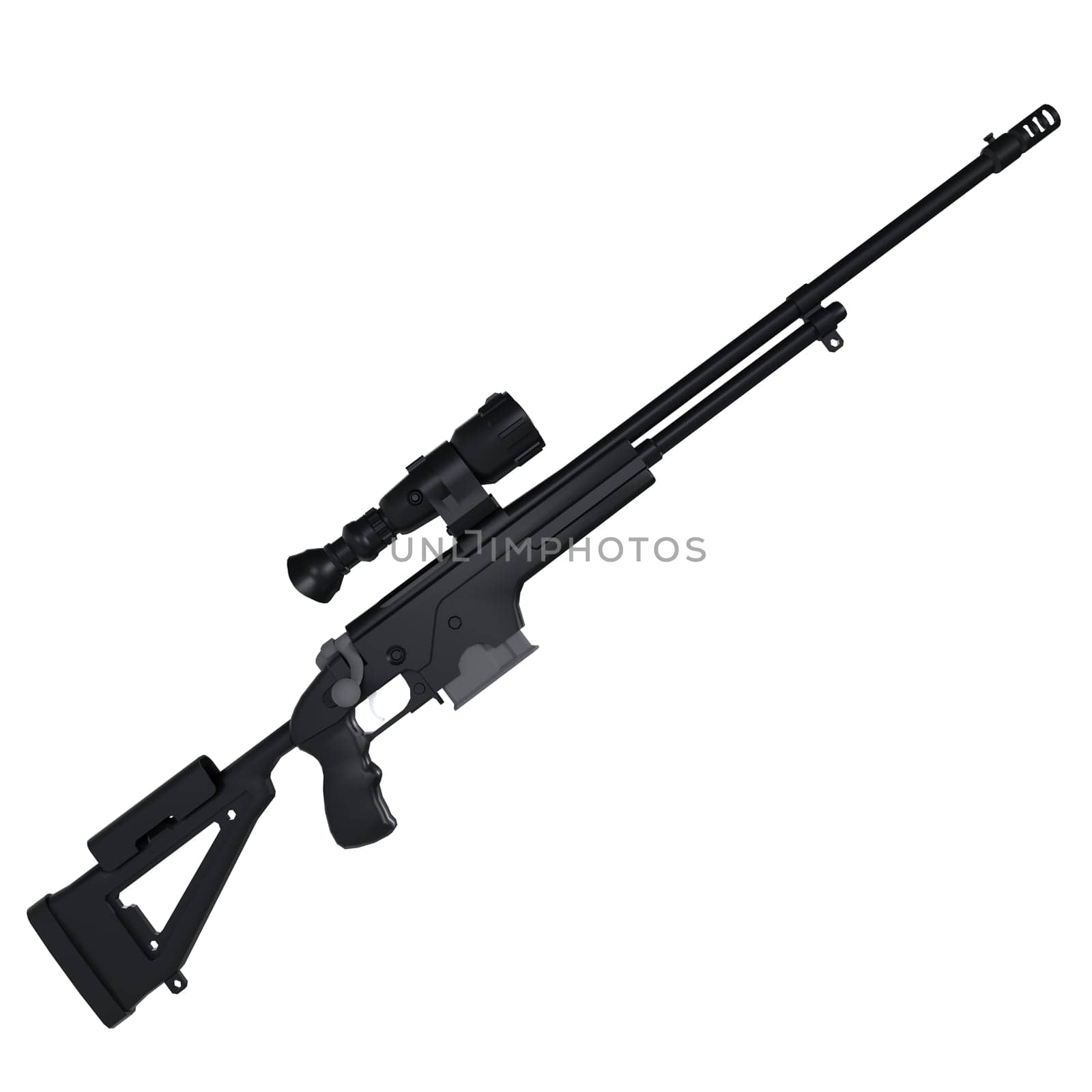 Sniper Rifle isolated on white background. High quality 3d illustration