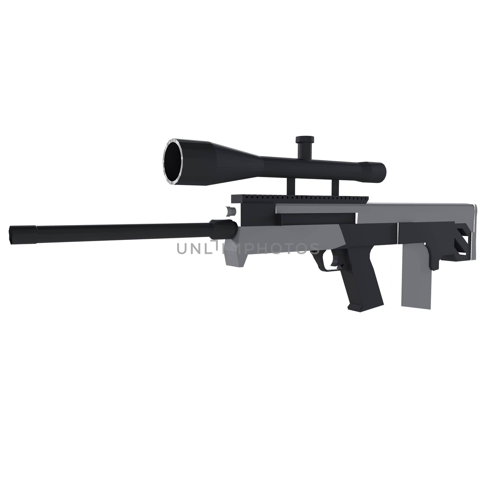 Sniper Rifle isolated on white background. High quality 3d illustration