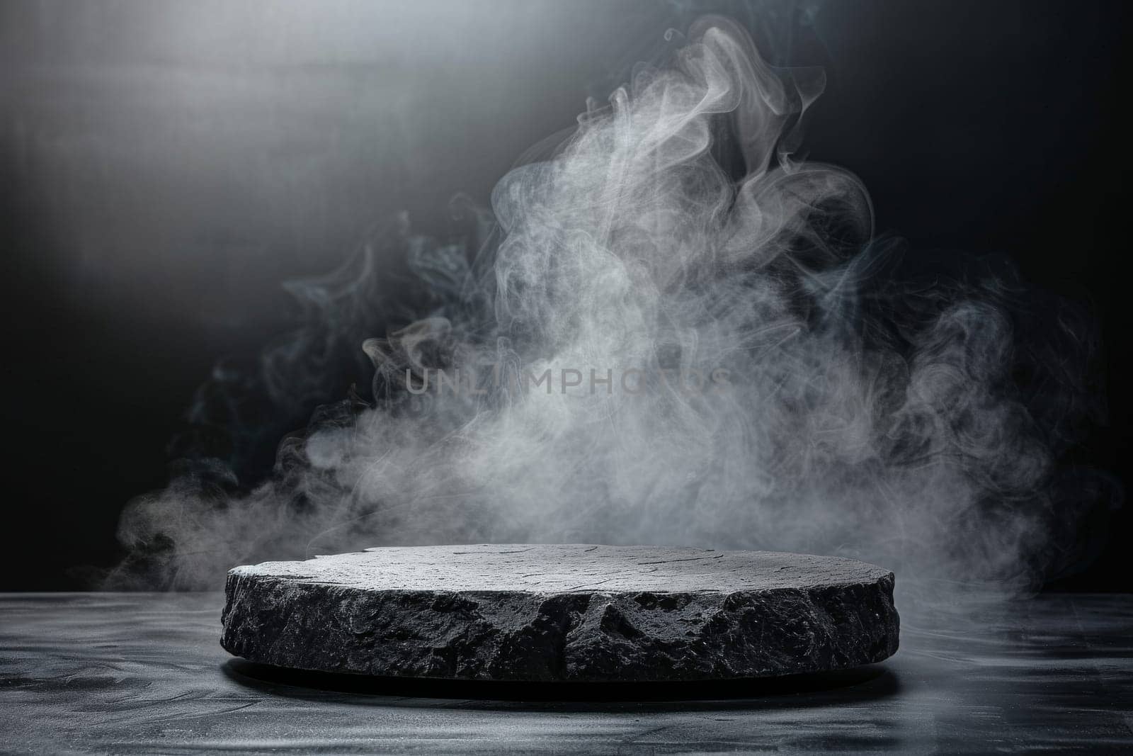 A black stone slab with smoke rising from it by itchaznong