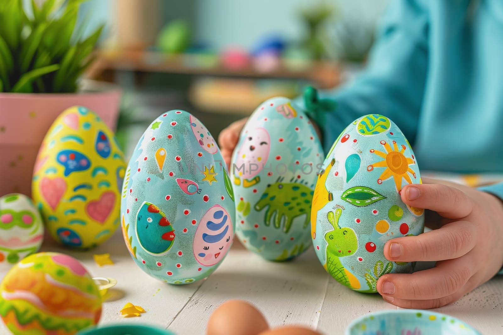 easter eggs day, DIY craft kit for painted eggs on Sun, Mar 31, 2024. by Manastrong