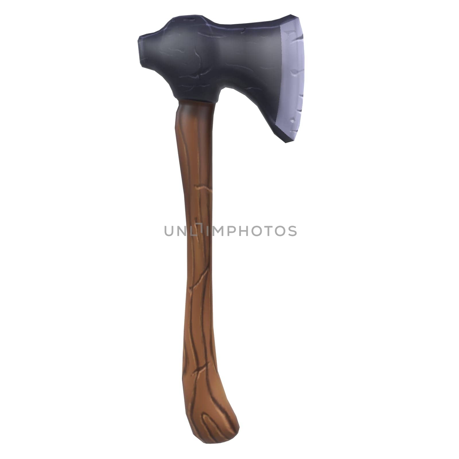 Iron Axe isolated on white background. High quality 3d illustration