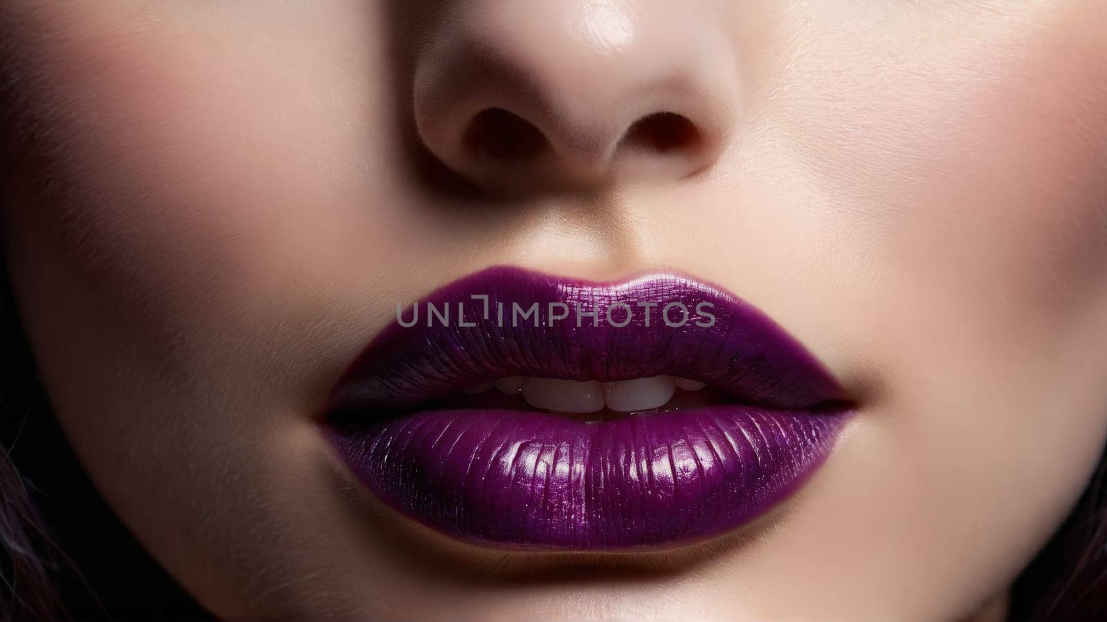 Plum Lips A stunning woman with porcelain skin dark hair and lips the color of by panophotograph