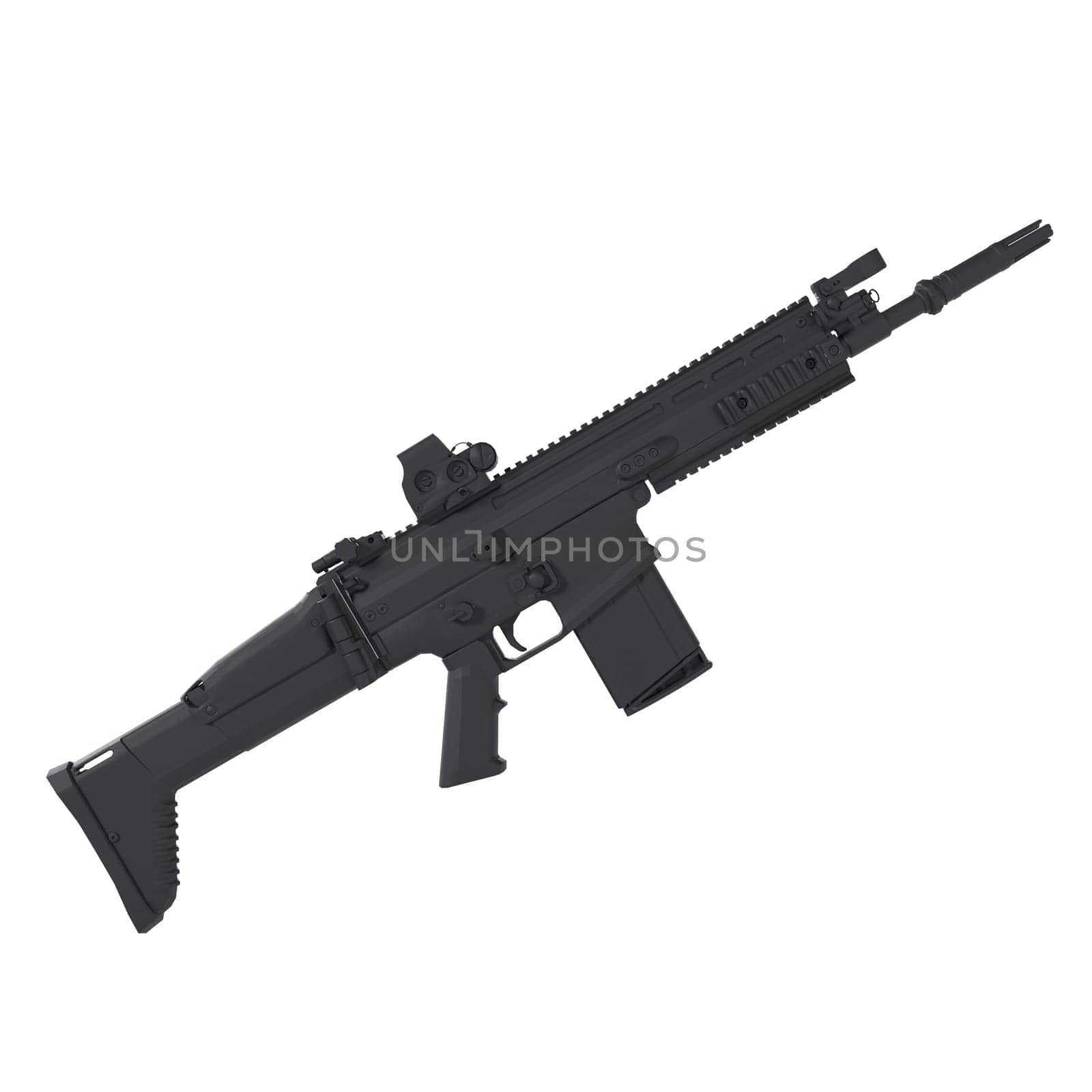 Scar Rifle isolated on white background. High quality 3d illustration