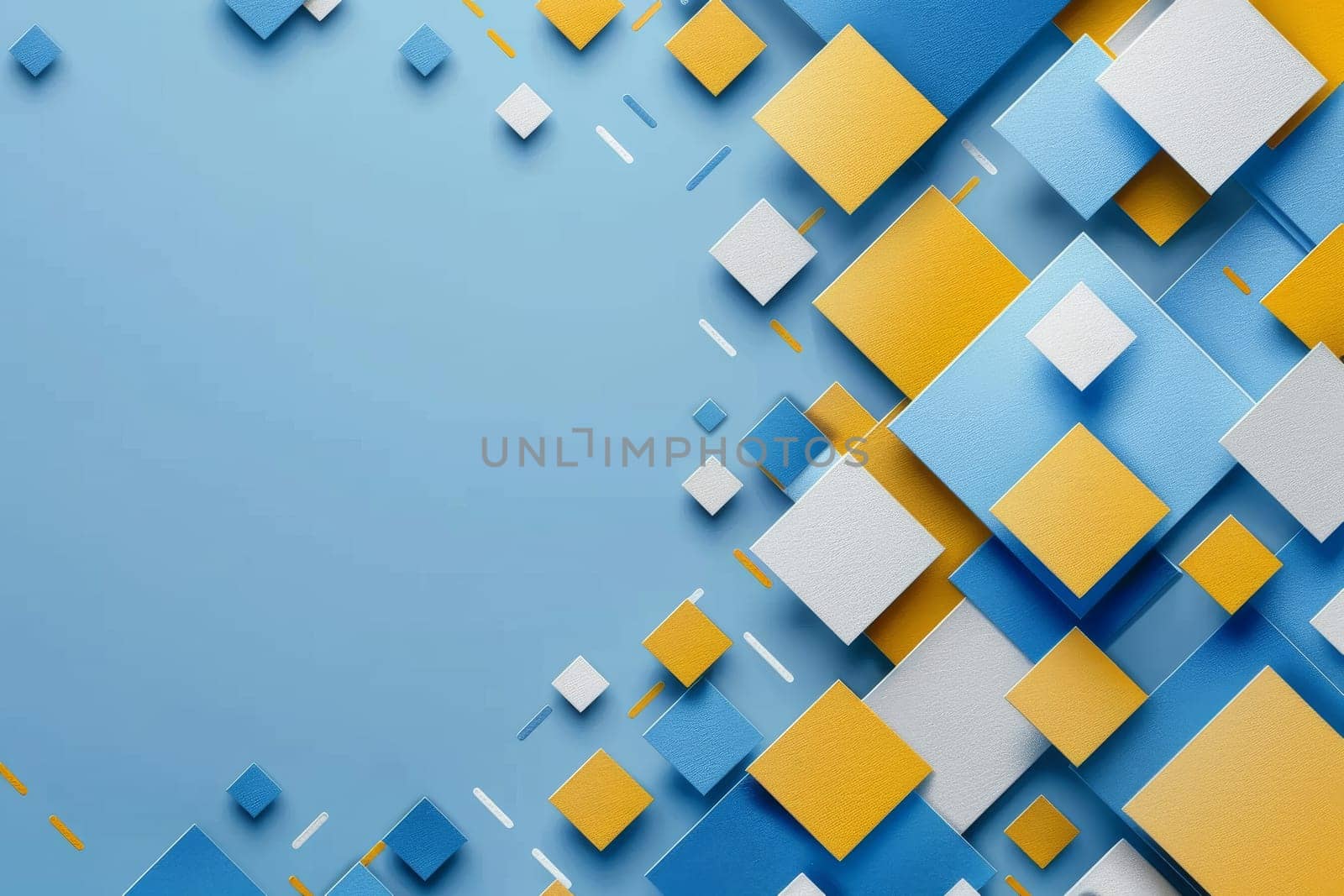 Geometric square blue and yellow background.