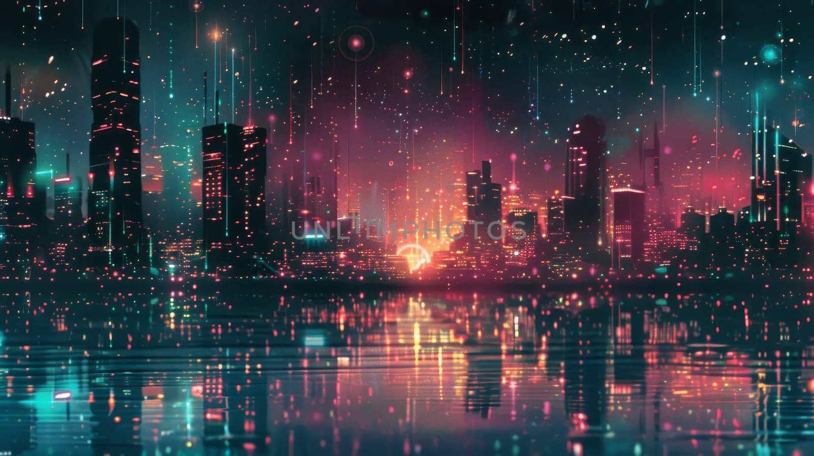 Abstract futuristic city background.