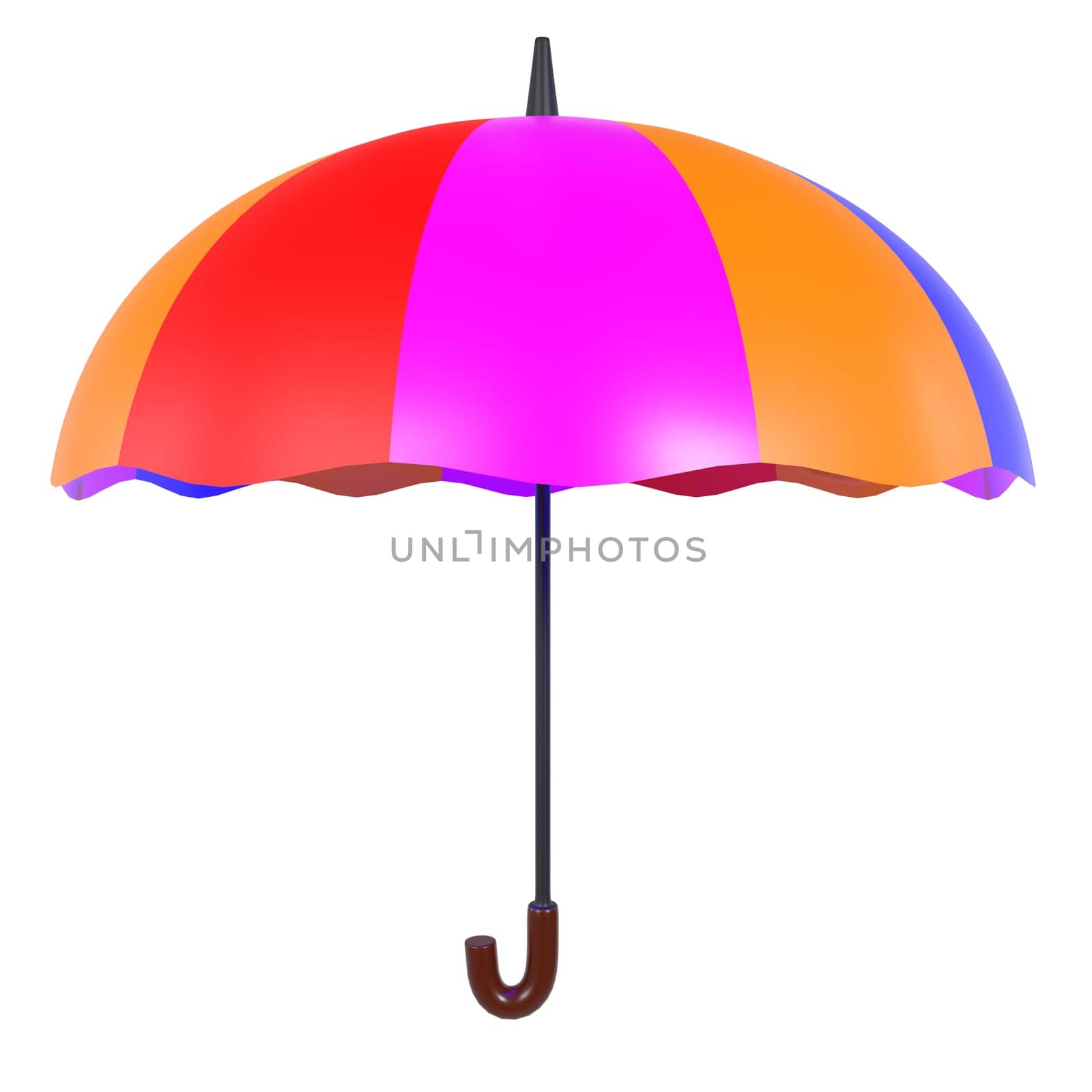 Colorful Umbrella isolated on white background. High quality 3d illustration