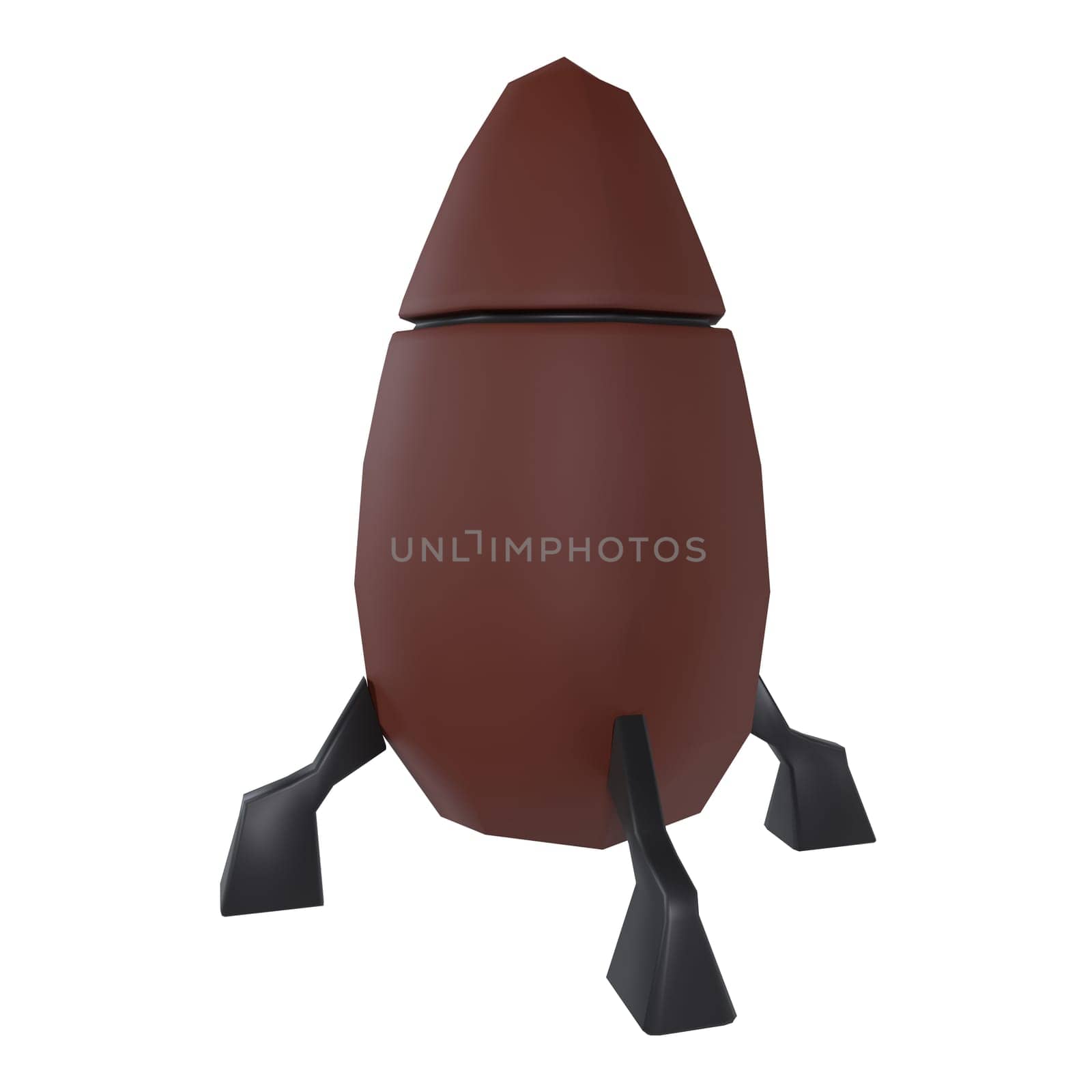 Rocket Egg isolated on white background. High quality 3d illustration