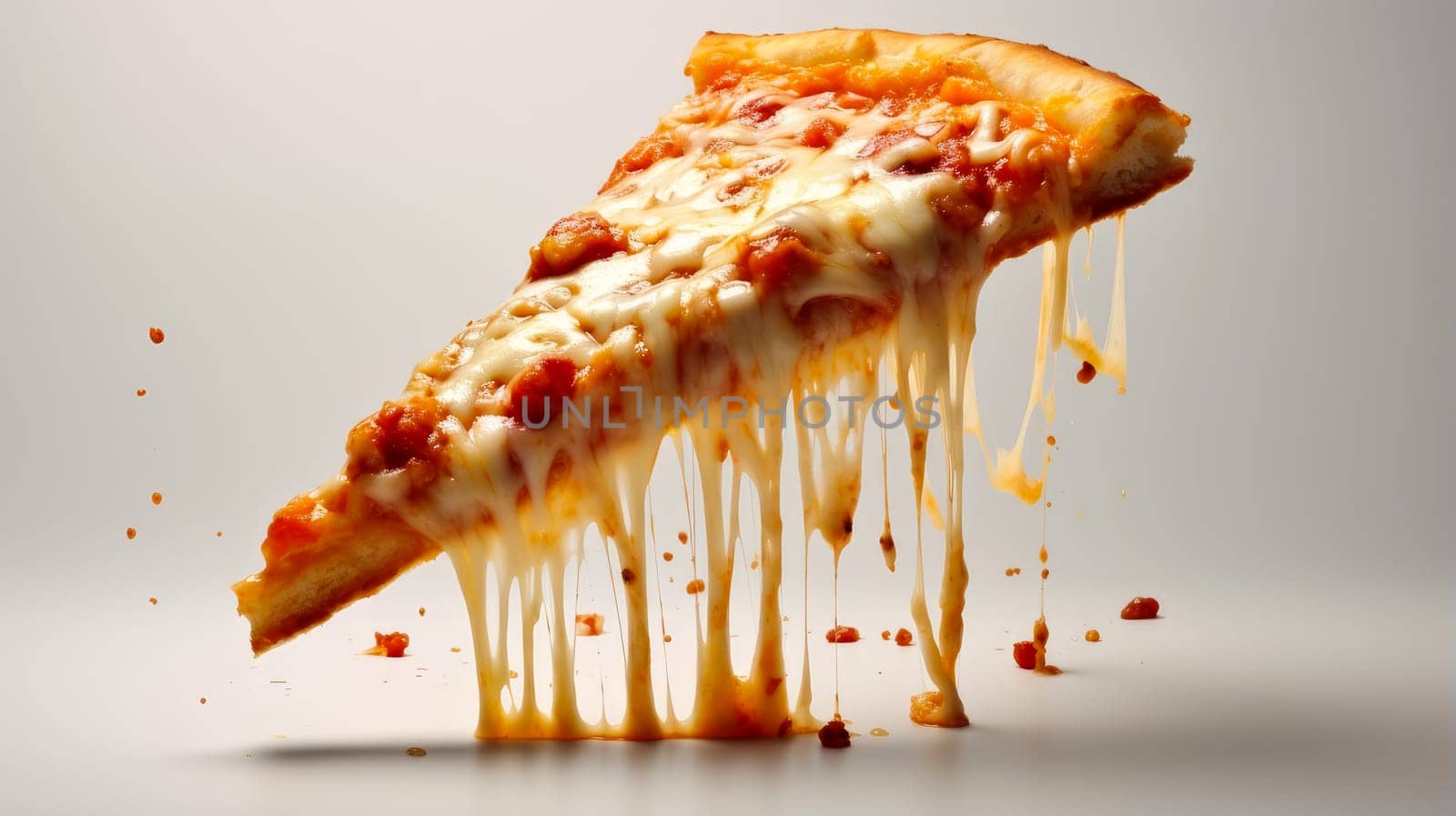 A piece of delicious aromatic pizza gooey cheese, salami, pepperoni, and basil, next ingredients on a white background. Making pizza in a private pizzeria, small business, private business, chain restaurant, flavorful food, advertising, copy space