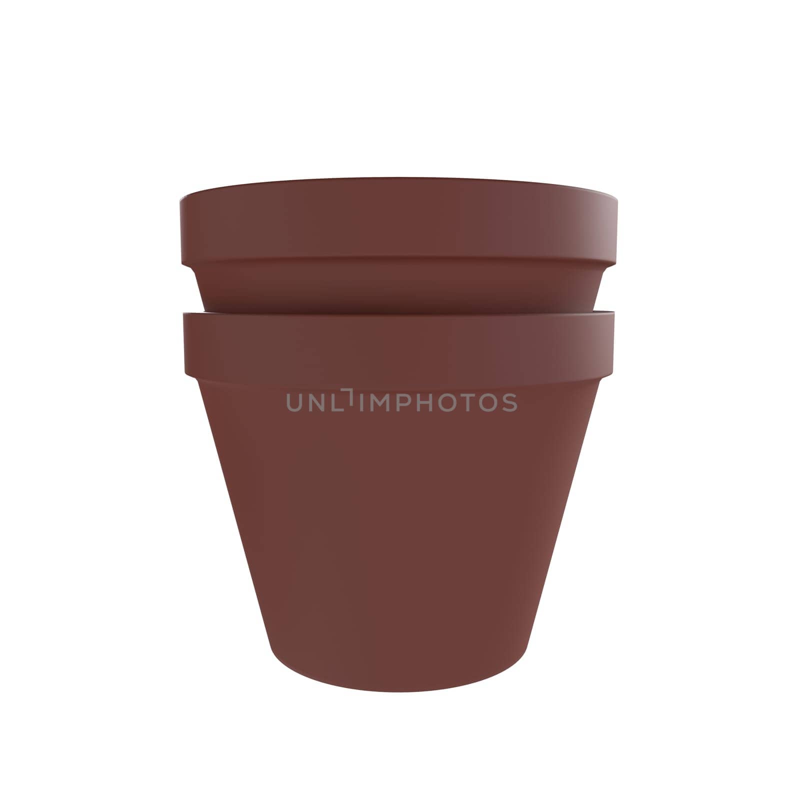 Brown Pot isolated on white background. High quality 3d illustration