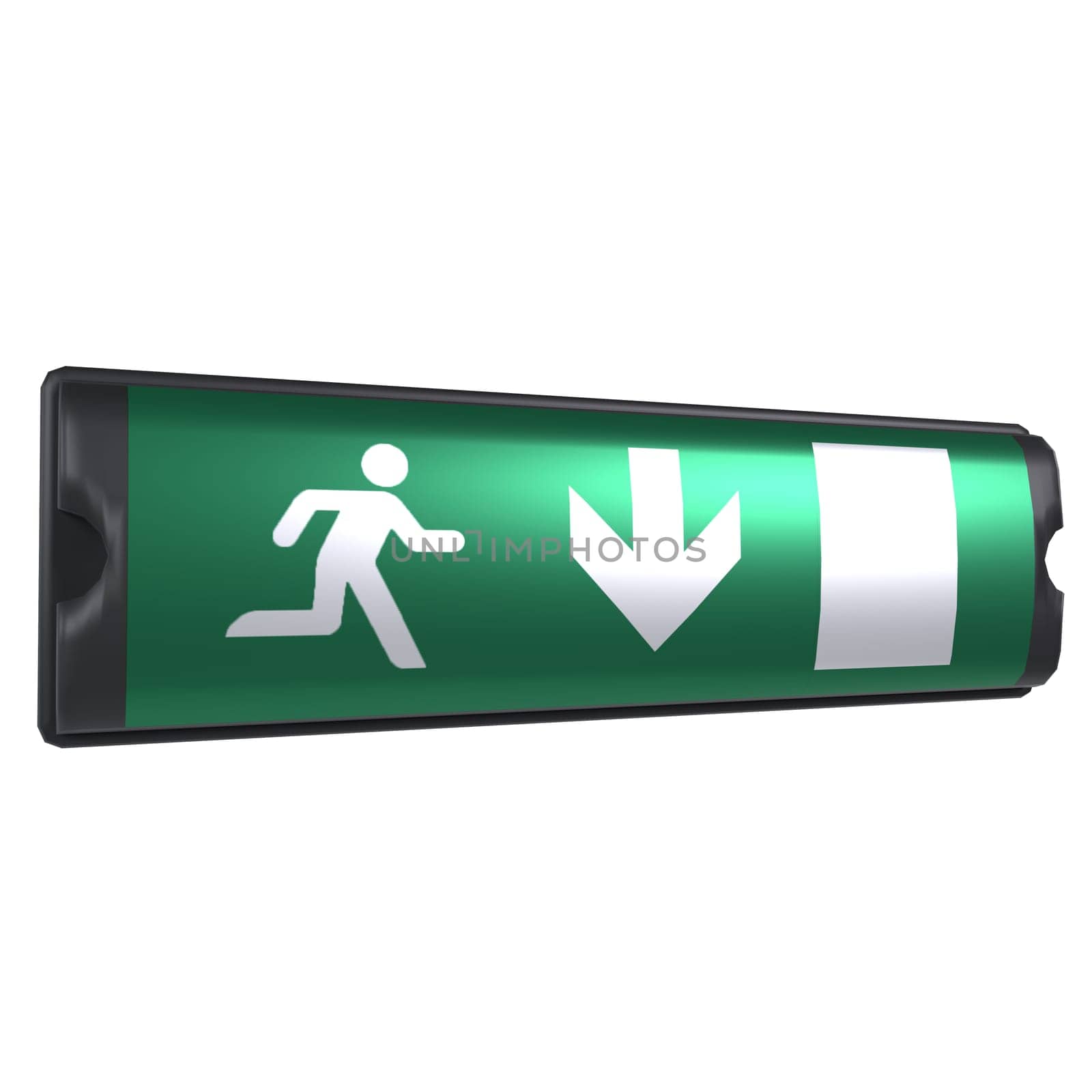 Emergency Exit isolated on white background. High quality 3d illustration