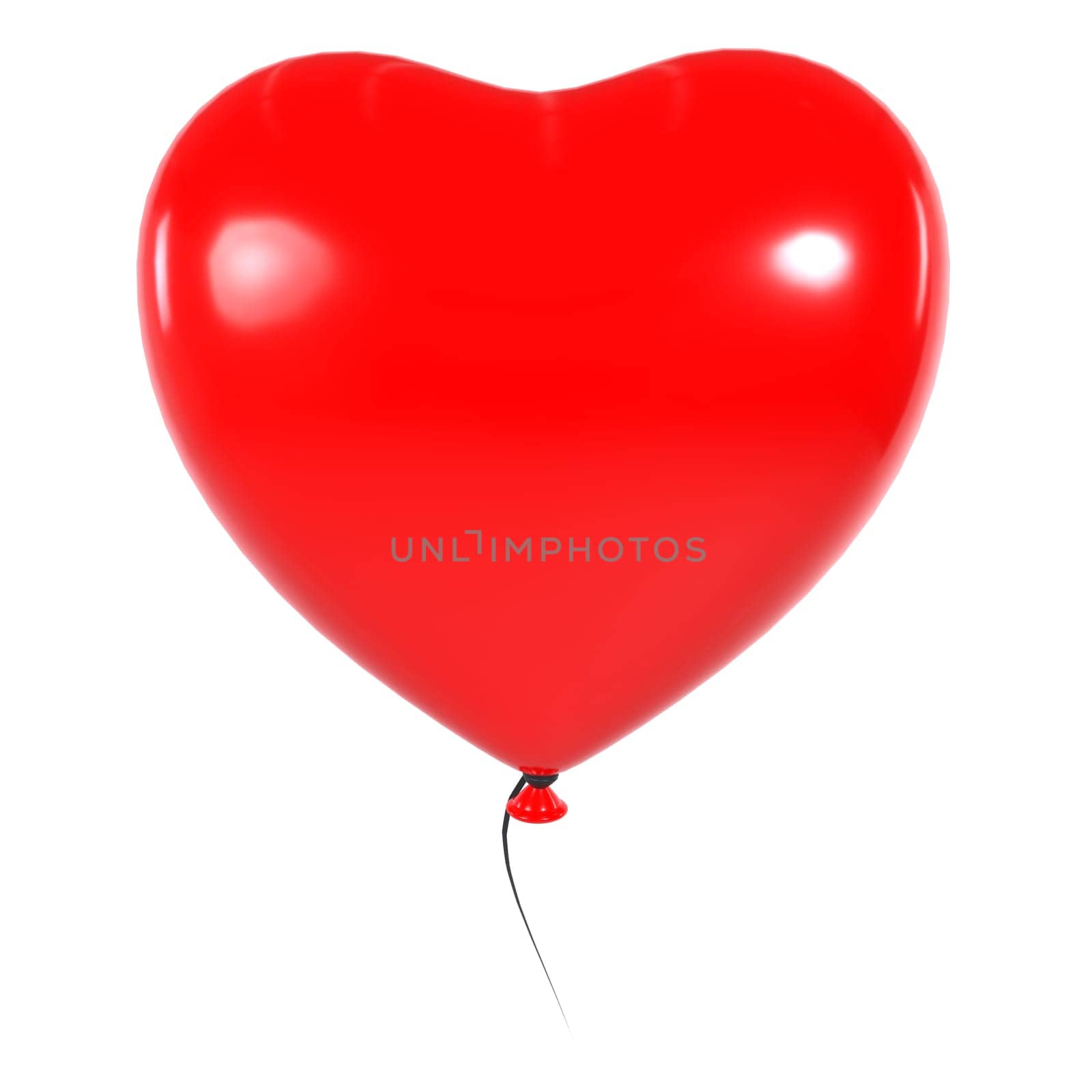 Red Balloon isolated on white background. High quality 3d illustration