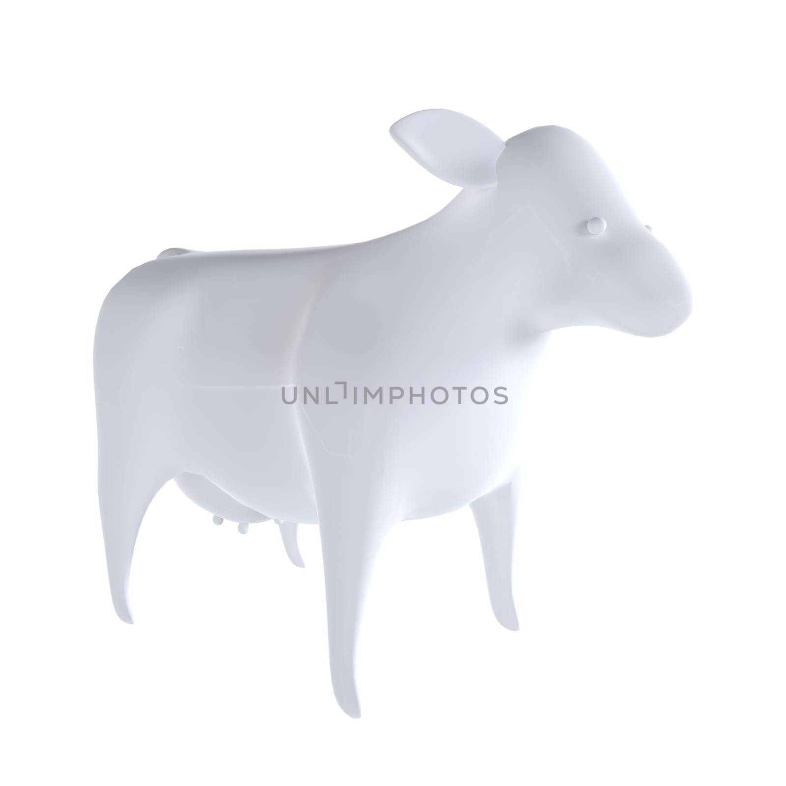 Cow isolated on white background. High quality 3d illustration