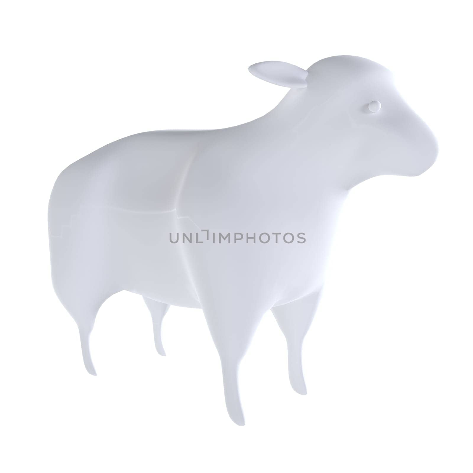 Sheep isolated on white background. High quality 3d illustration