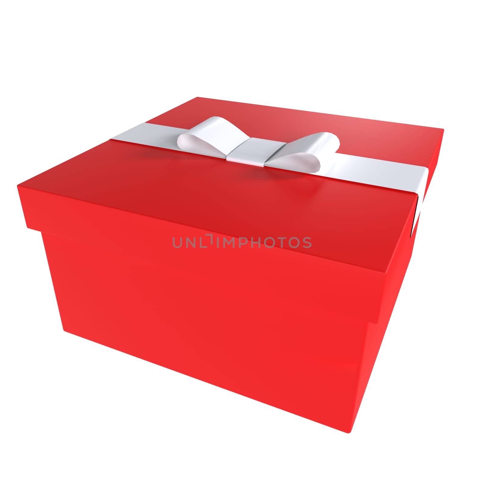 Red Gift Box isolated on white background by gadreel