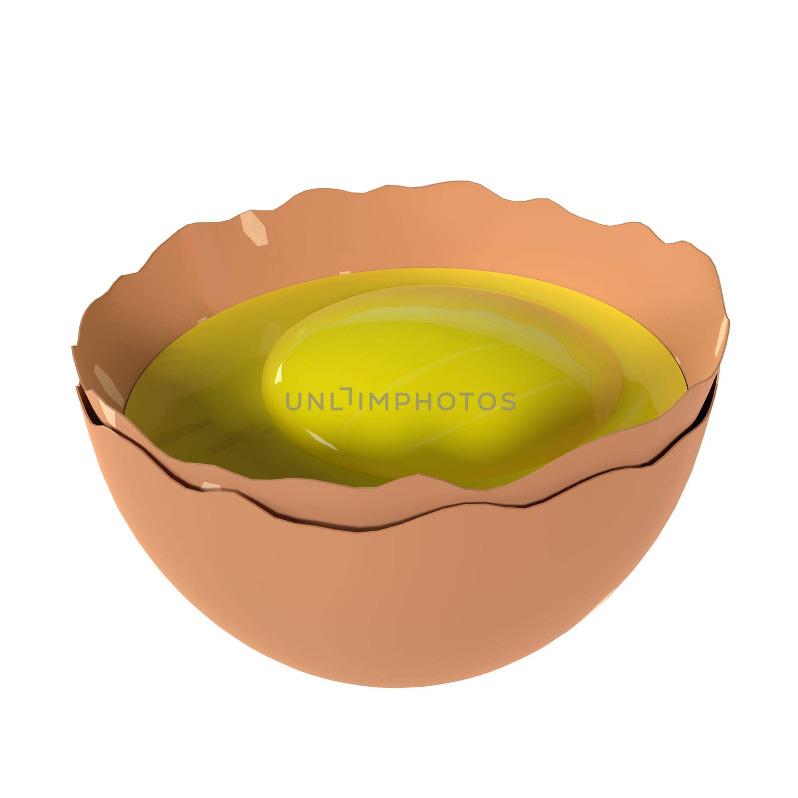 Egg Cut isolated on white background. High quality 3d illustration