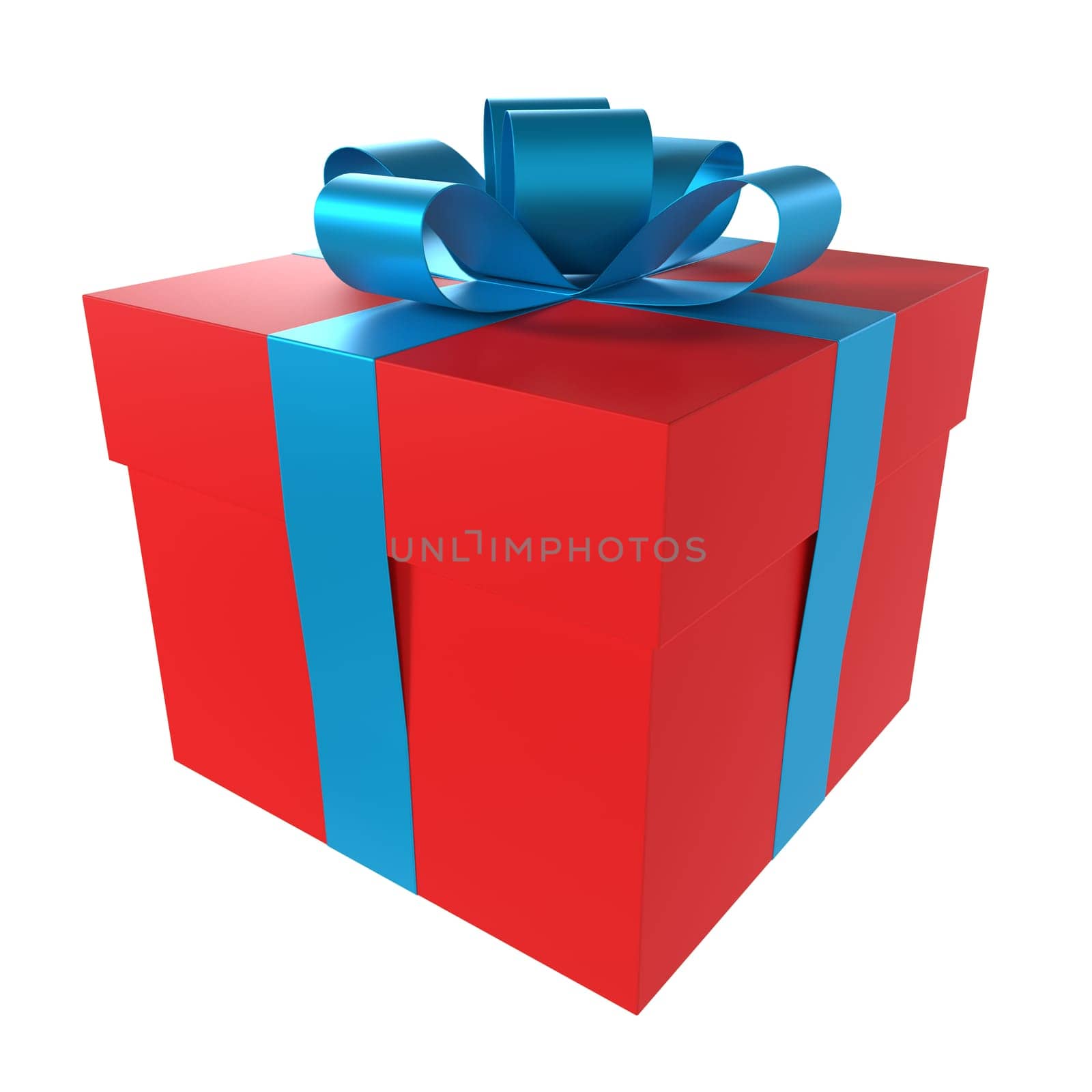 Red Gift Box isolated on white background. High quality 3d illustration