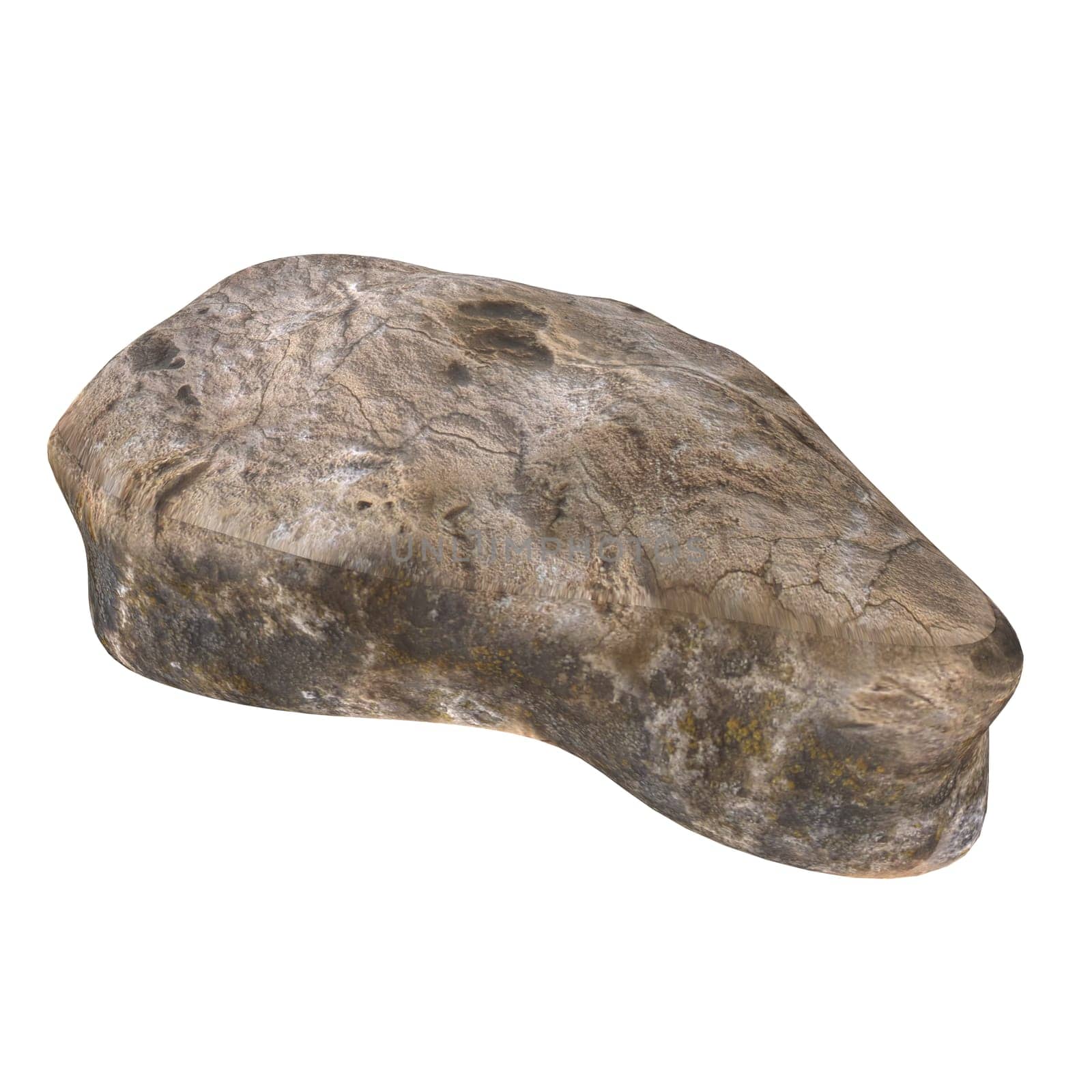 Rock isolated on white background. High quality 3d illustration