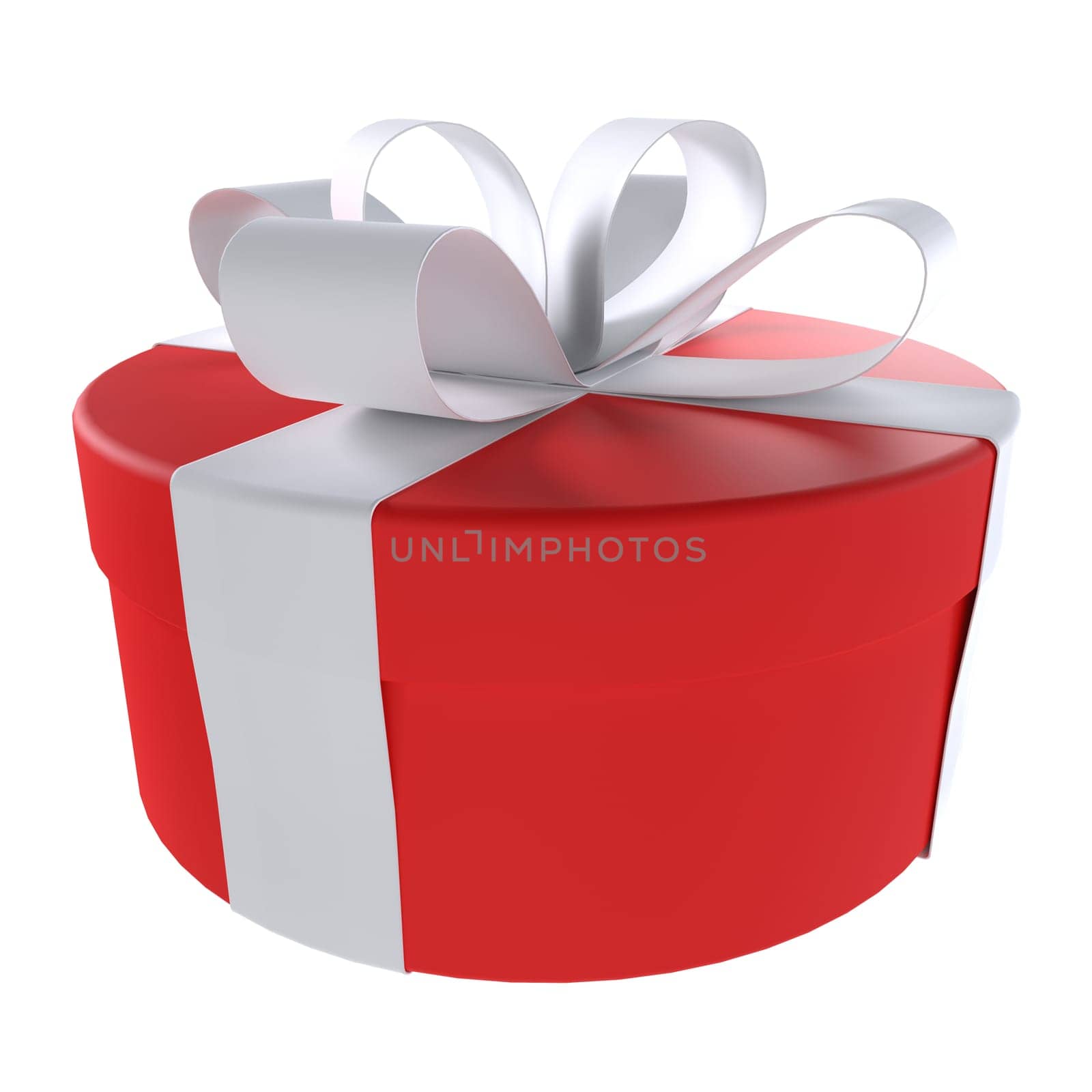 Red Gift Box isolated on white background. High quality 3d illustration