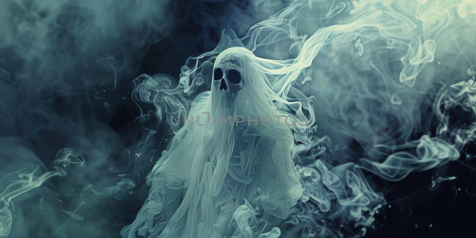 A ghostly ghost in a room filled with a fog by Kadula