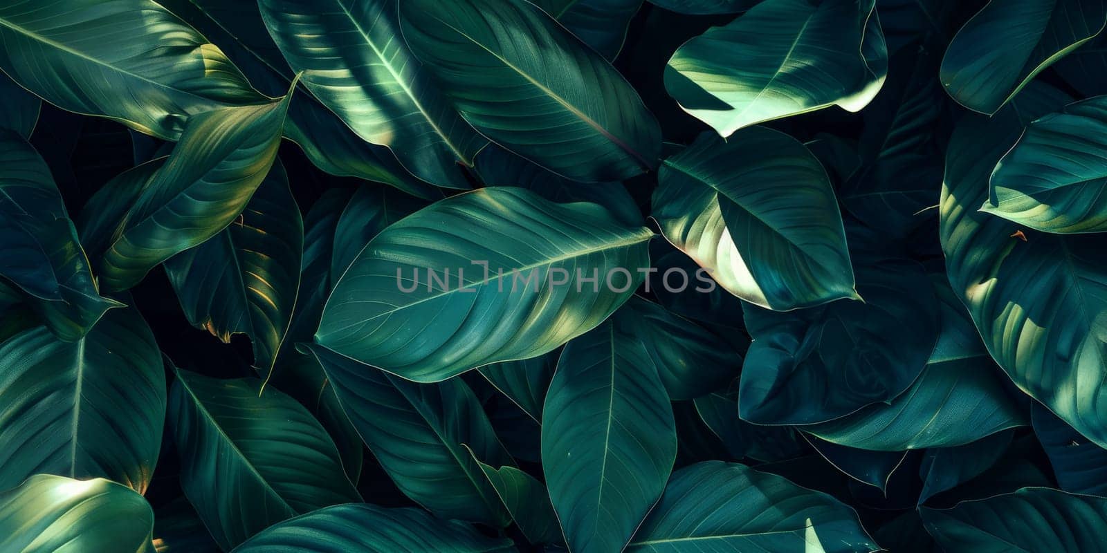 Detailed view of multiple fresh green leaves up close by Kadula
