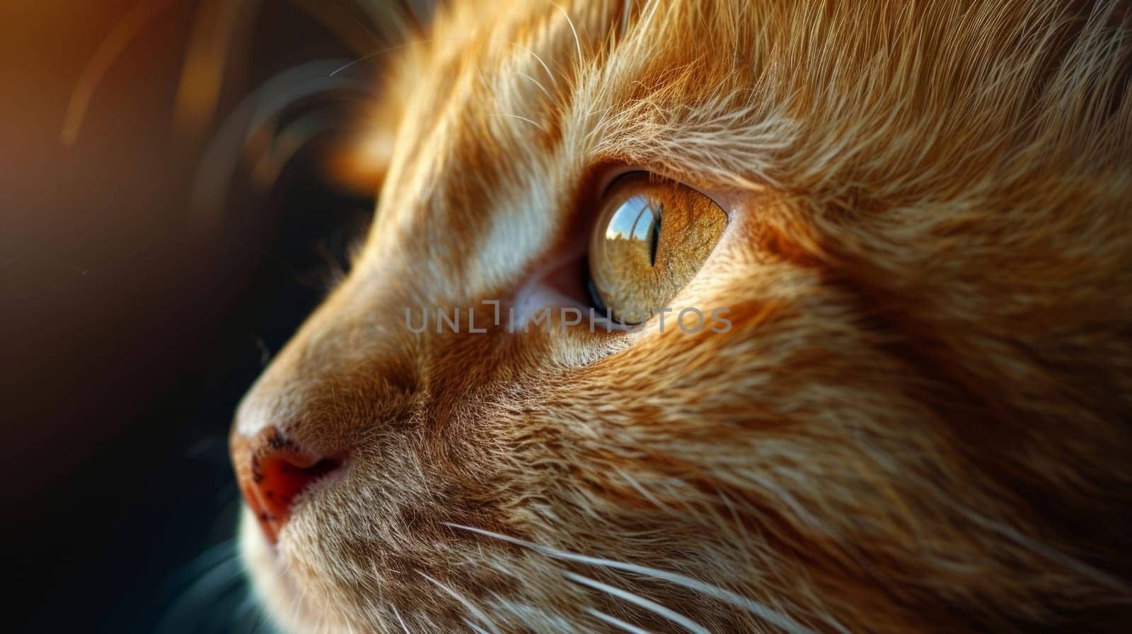 Macro cat's eye close up. Cute pet is watching and looking at camera. by iliris