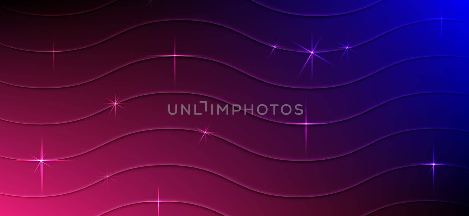 Pink blue background with wavy lines and glowing dots, abstract background by ndanko