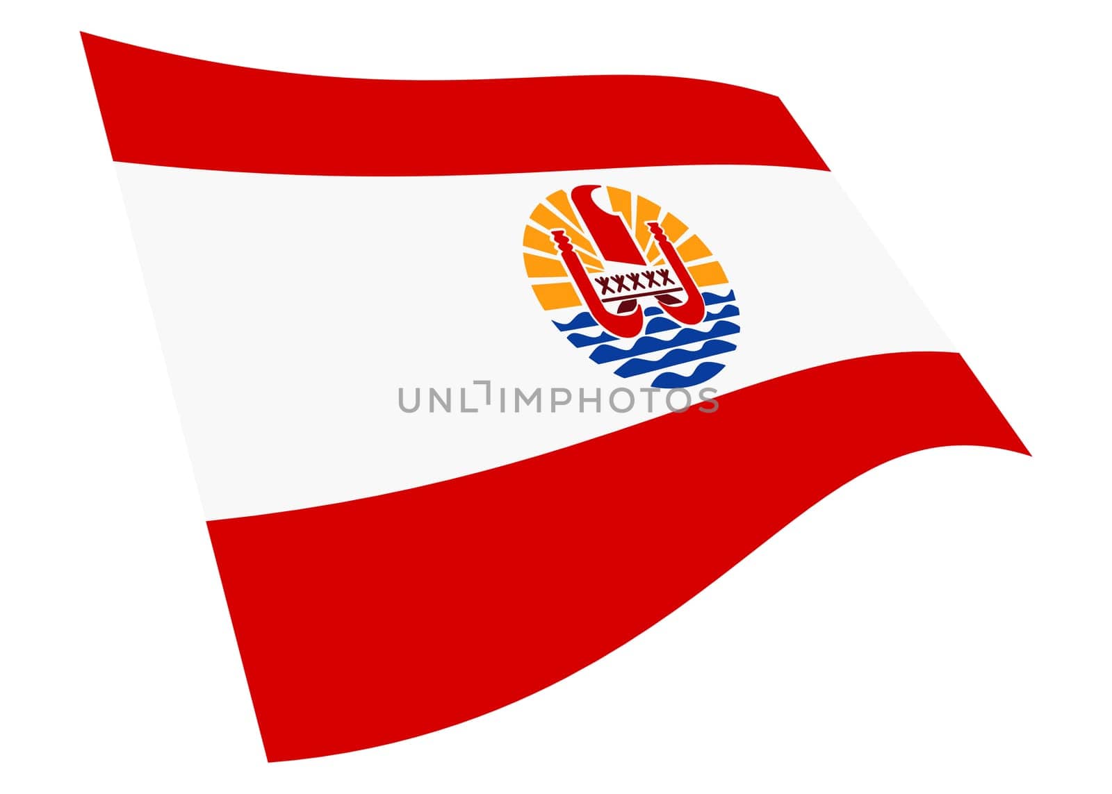 French Polynesia Tahiti waving flag by VivacityImages