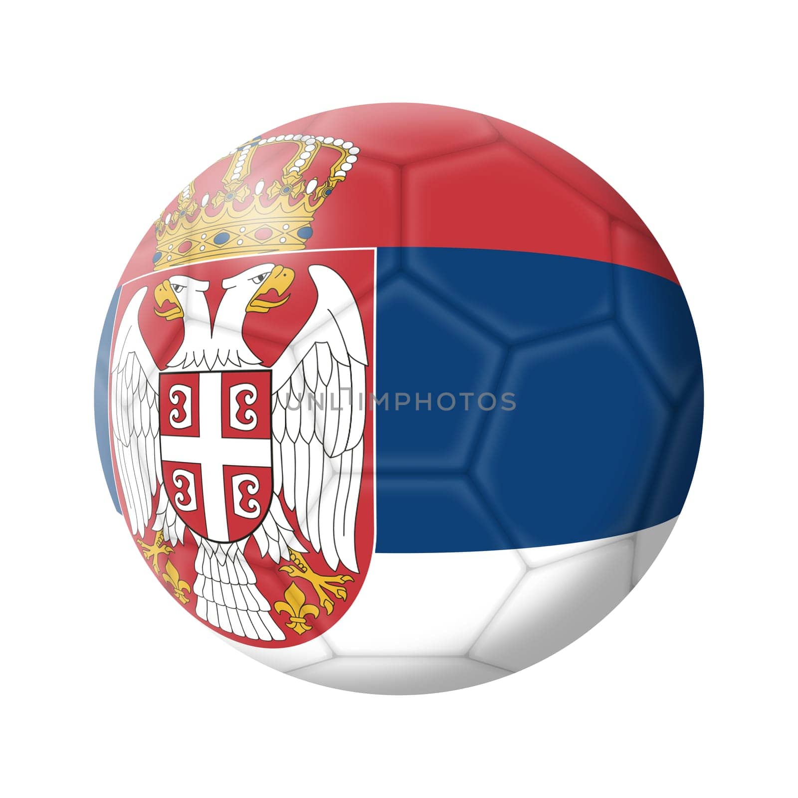 A Serbia soccer ball football illustration isolated on white with clipping path 3d illustration