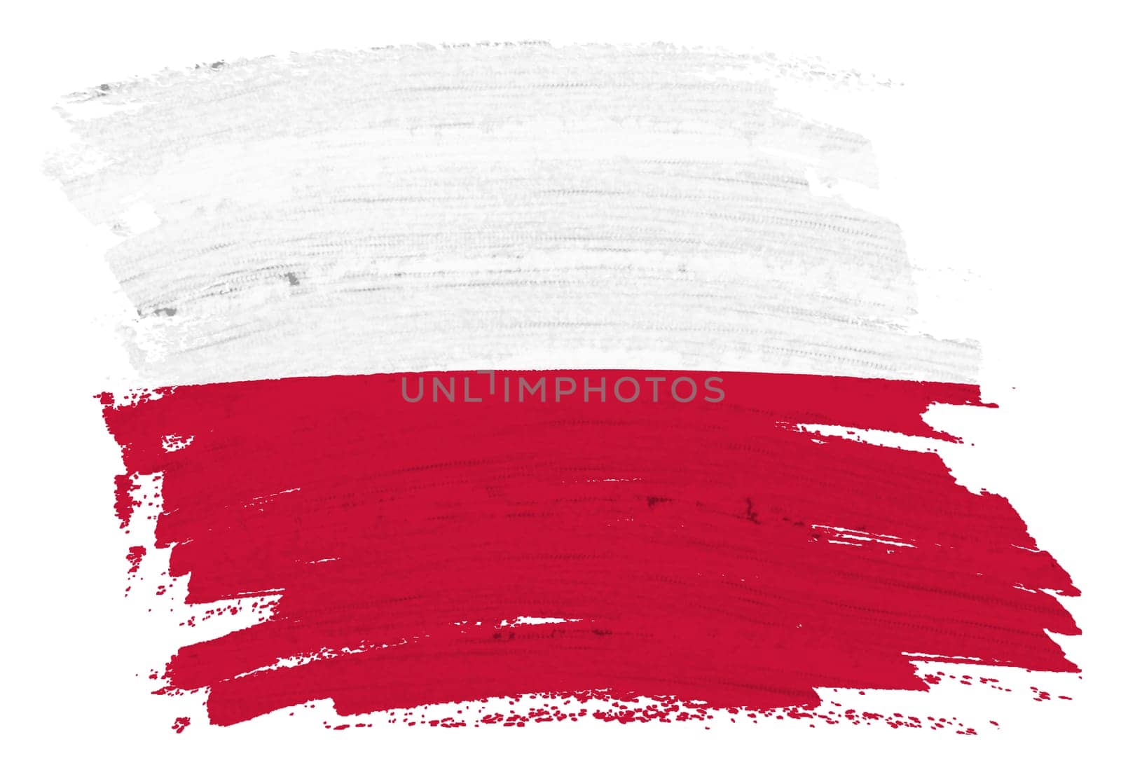 A Poland flag background paint splash brushstroke 3d illustration with clipping path