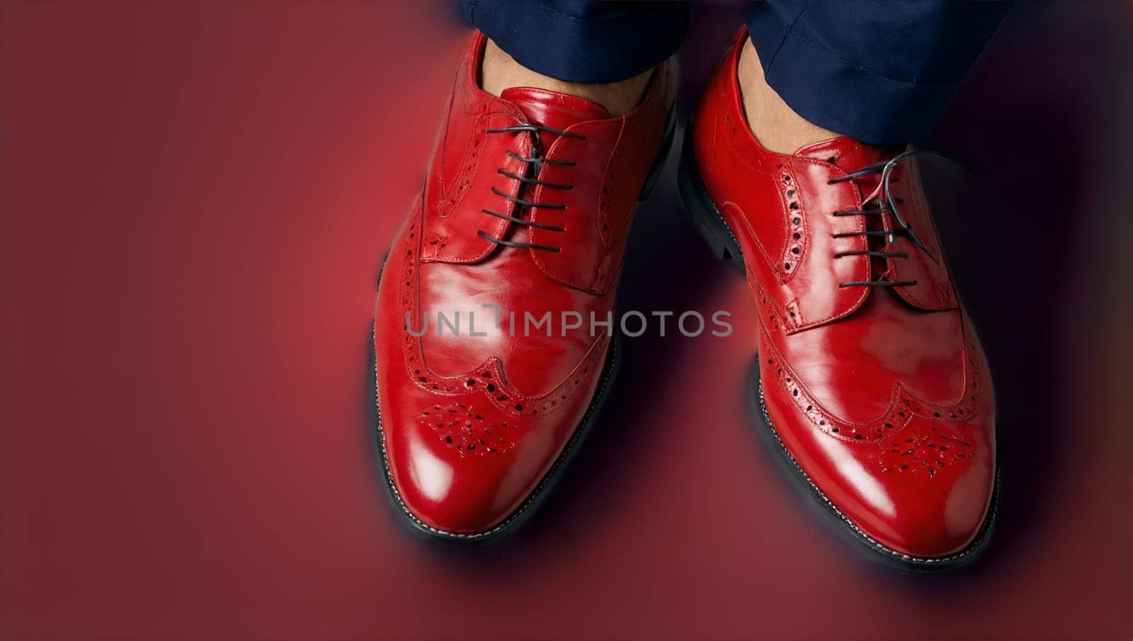 A pair of red men's shoes by Севостьянов