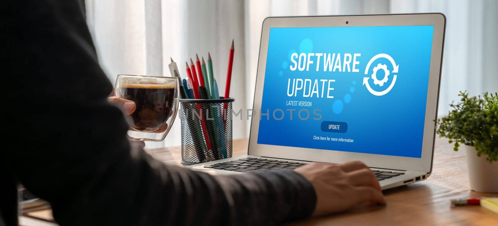 Software update on computer for modish version of device software upgrade