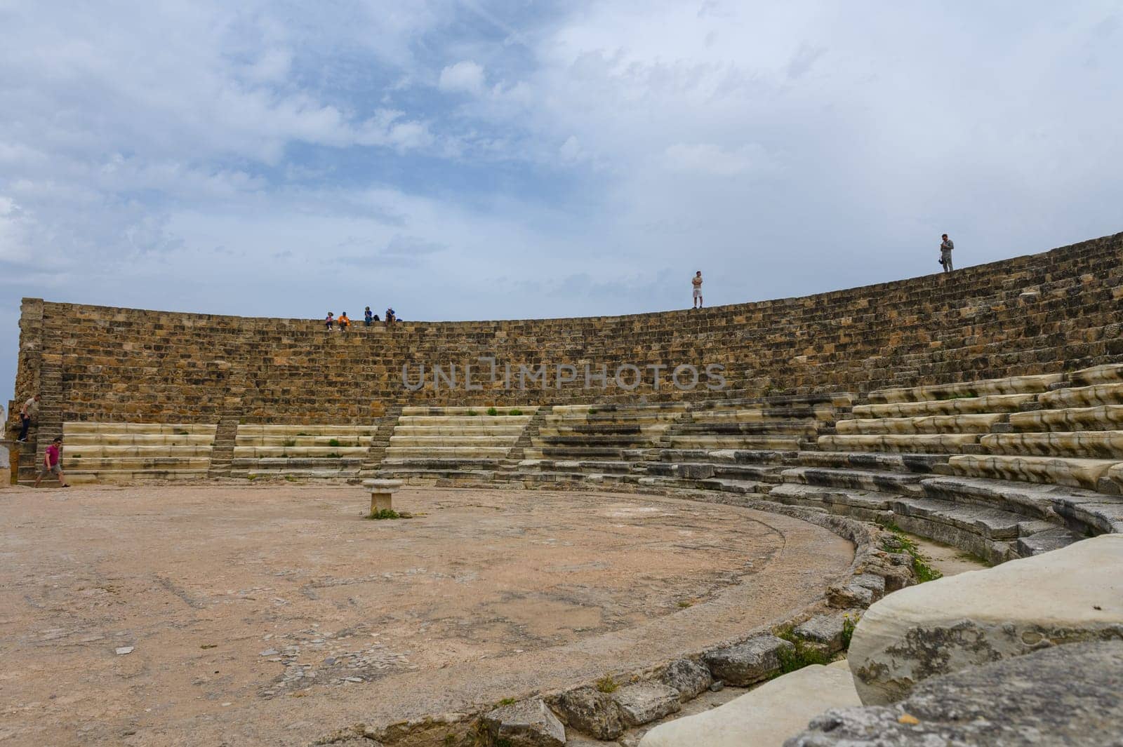 amphitheater in an ancient ruined city, reconstruction, restoration 12