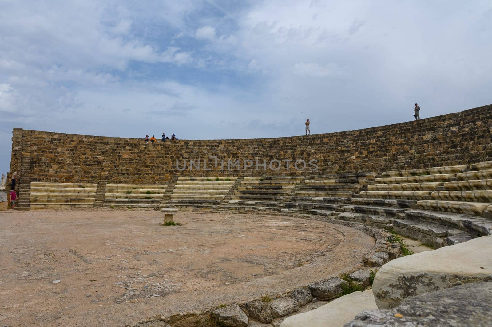 amphitheater in an ancient ruined city, reconstruction, restoration 2