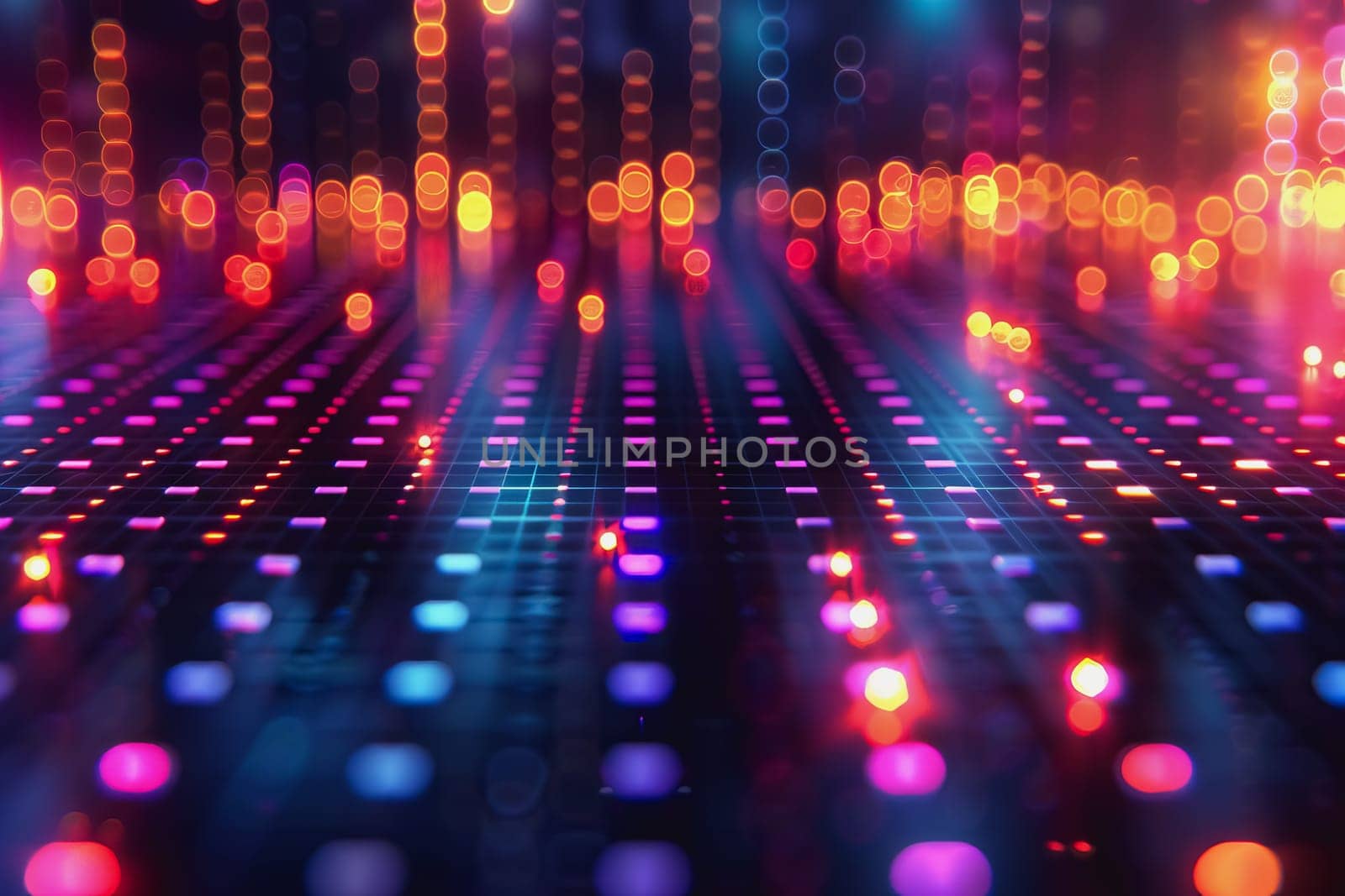 digital matrix data waveform on music dynamic wave abstract concept. by Manastrong